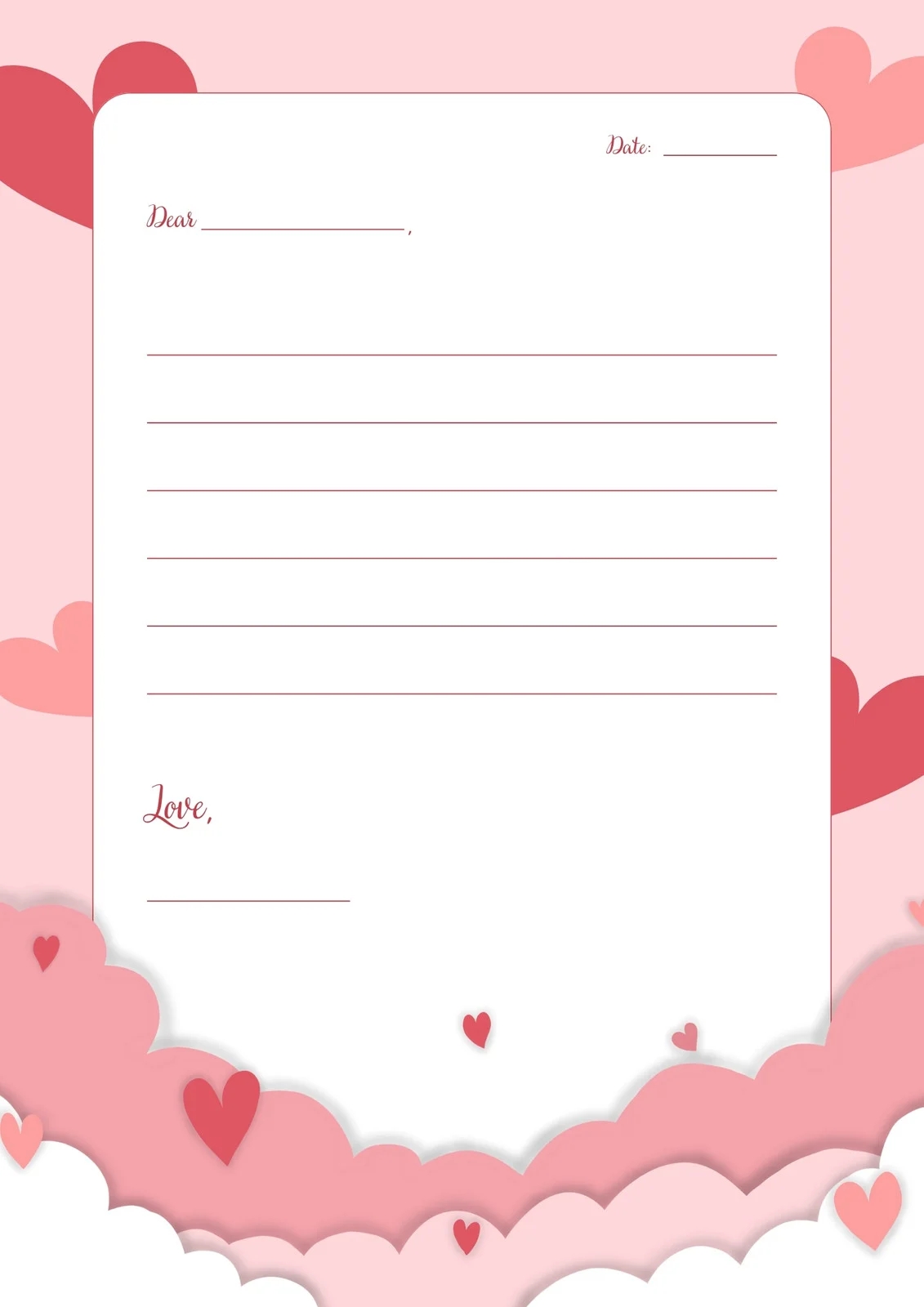 Page 5 Free Printable And Customizable Cute Letter Templates Canva