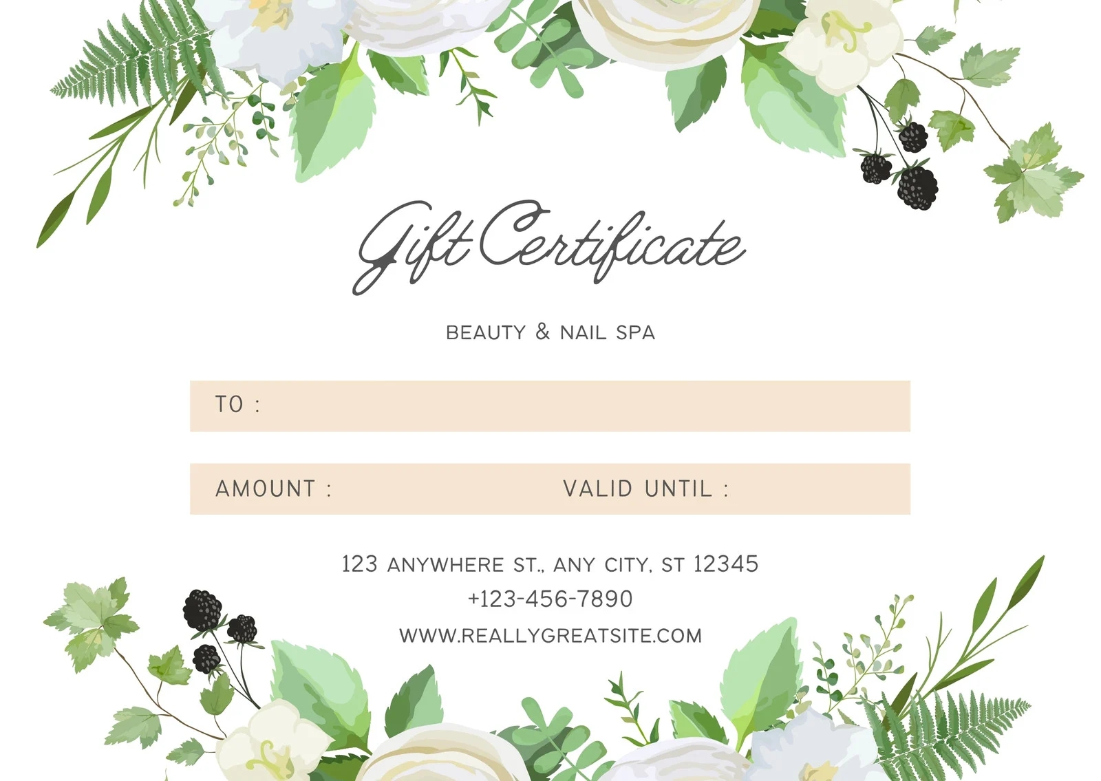 Page 5 Free Printable Customizable Spa Gift Certificate Templates Canva