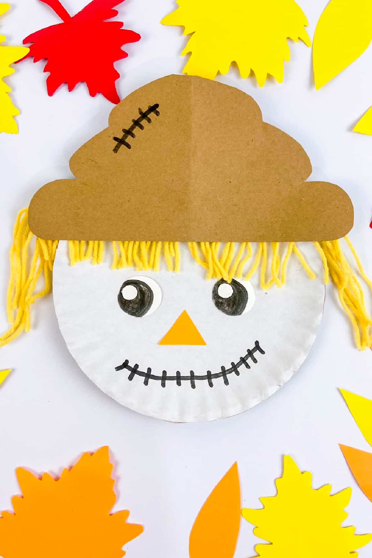 Paper Plate Scarecrow Craft With FREE Template Made With HAPPY