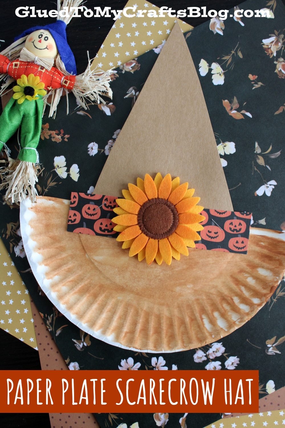 Paper Plate Scarecrow Hat Craft Idea For Fall Glued To My Crafts