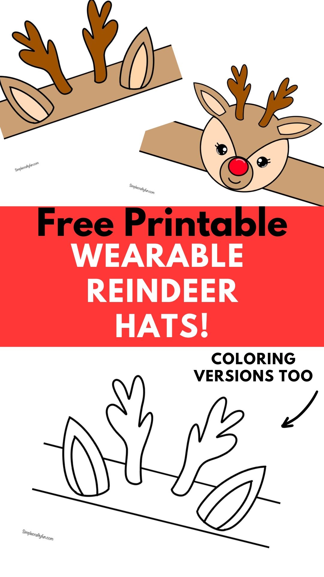 Paper Reindeer Hat Pattern Sales