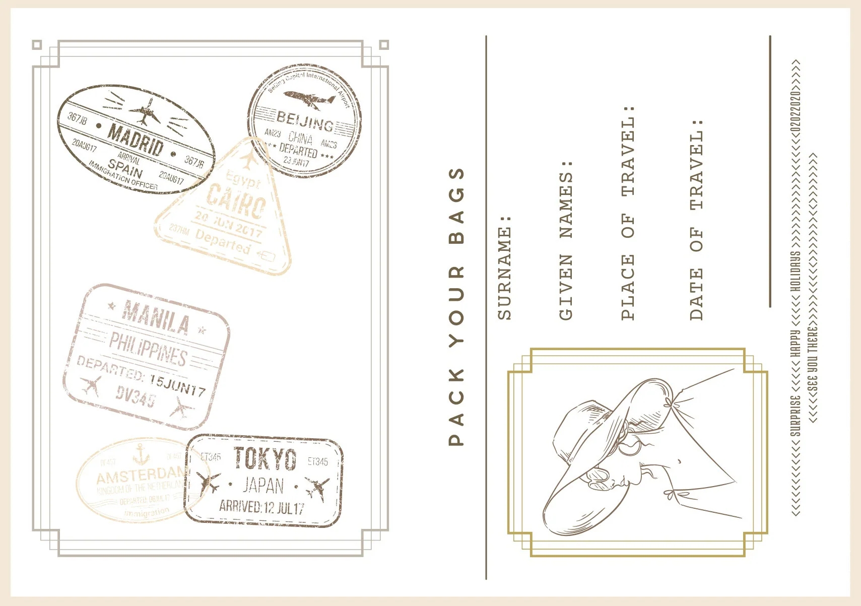 Passport Template Download Printable PDF Vacation Trip Surprise Holiday Invite Invitation Etsy