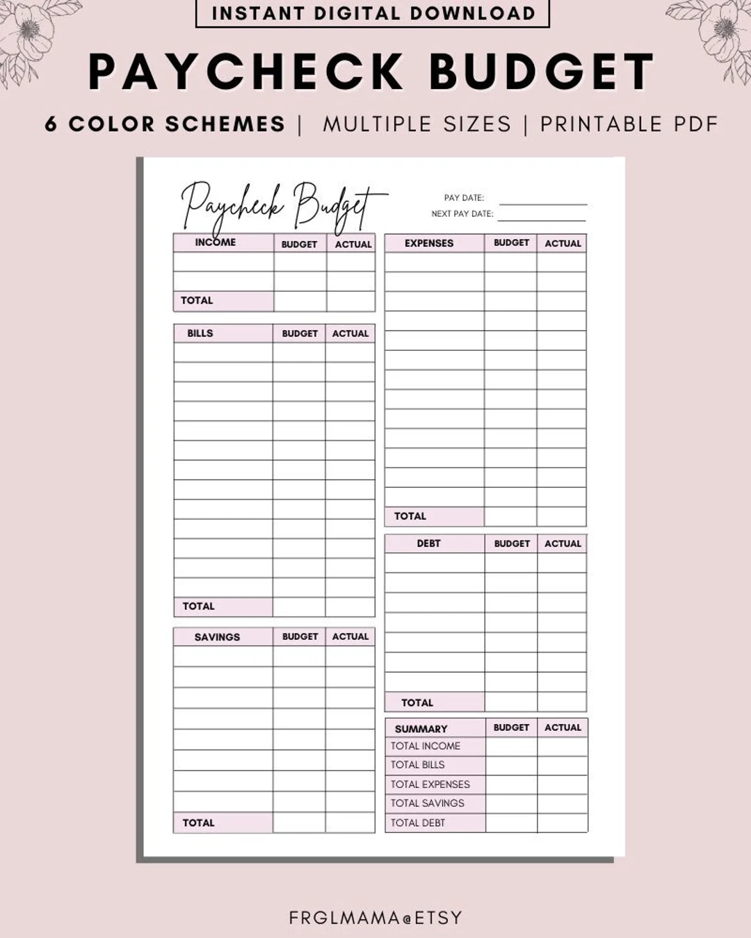Printable Paycheck Template