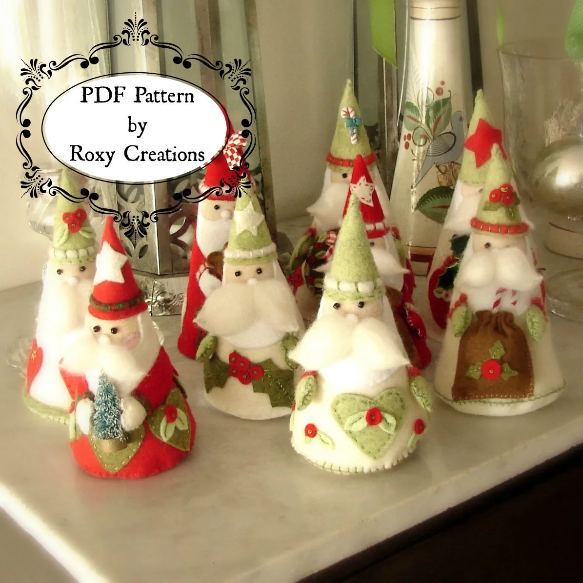 PDF Felt Sewing PATTERN Printable Pattern Santa Christmas Ornaments Felt Pattern Instant Download Great Gift Or Christmas Decor Etsy