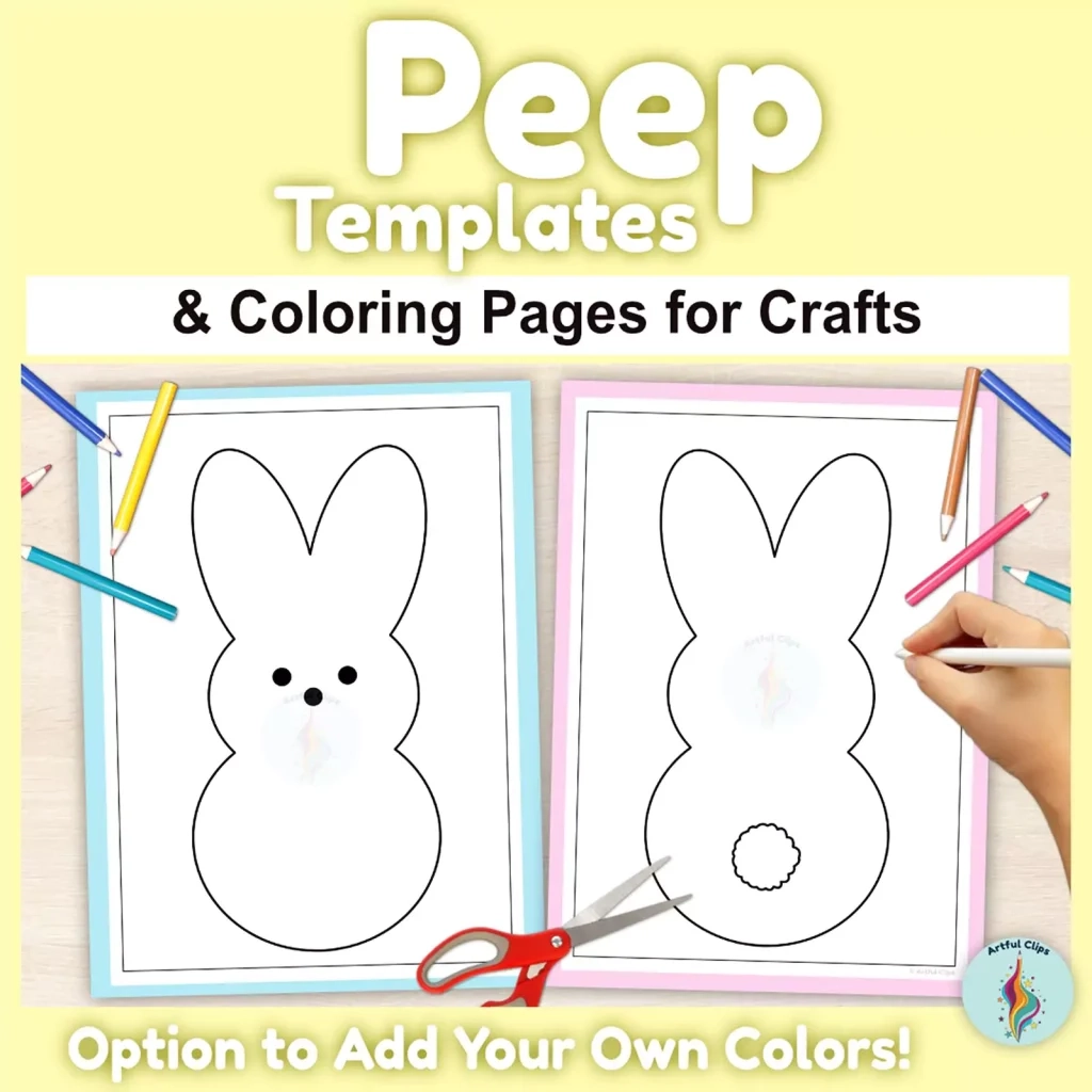 Peep Template Coloring Page Set Easter Peeps For Crafts