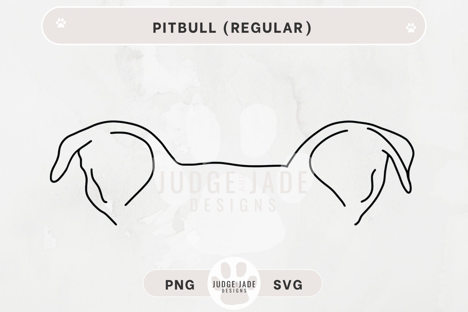 Pitbull Dog Ear Outline Svg