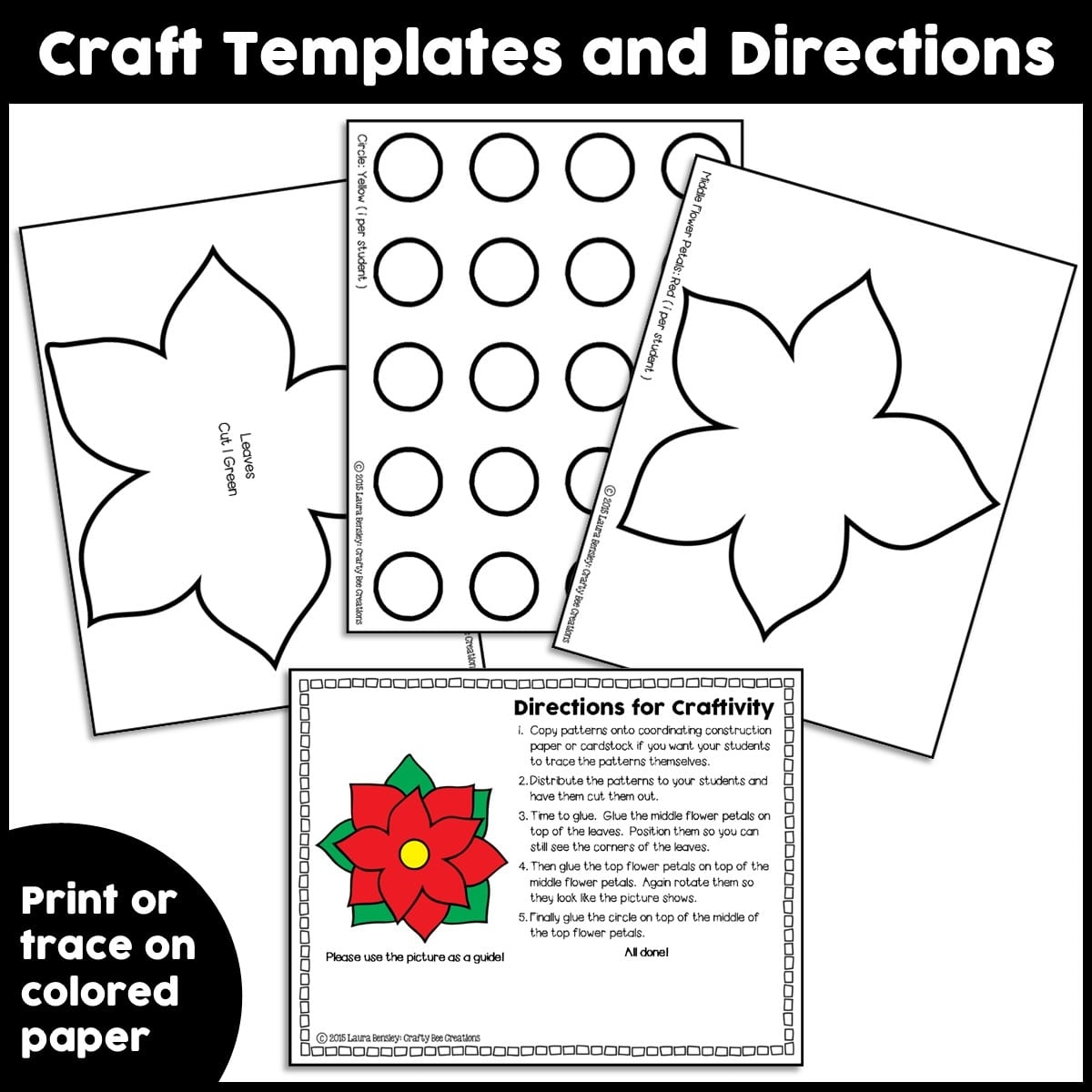 Free Printable Poinsettia Template
