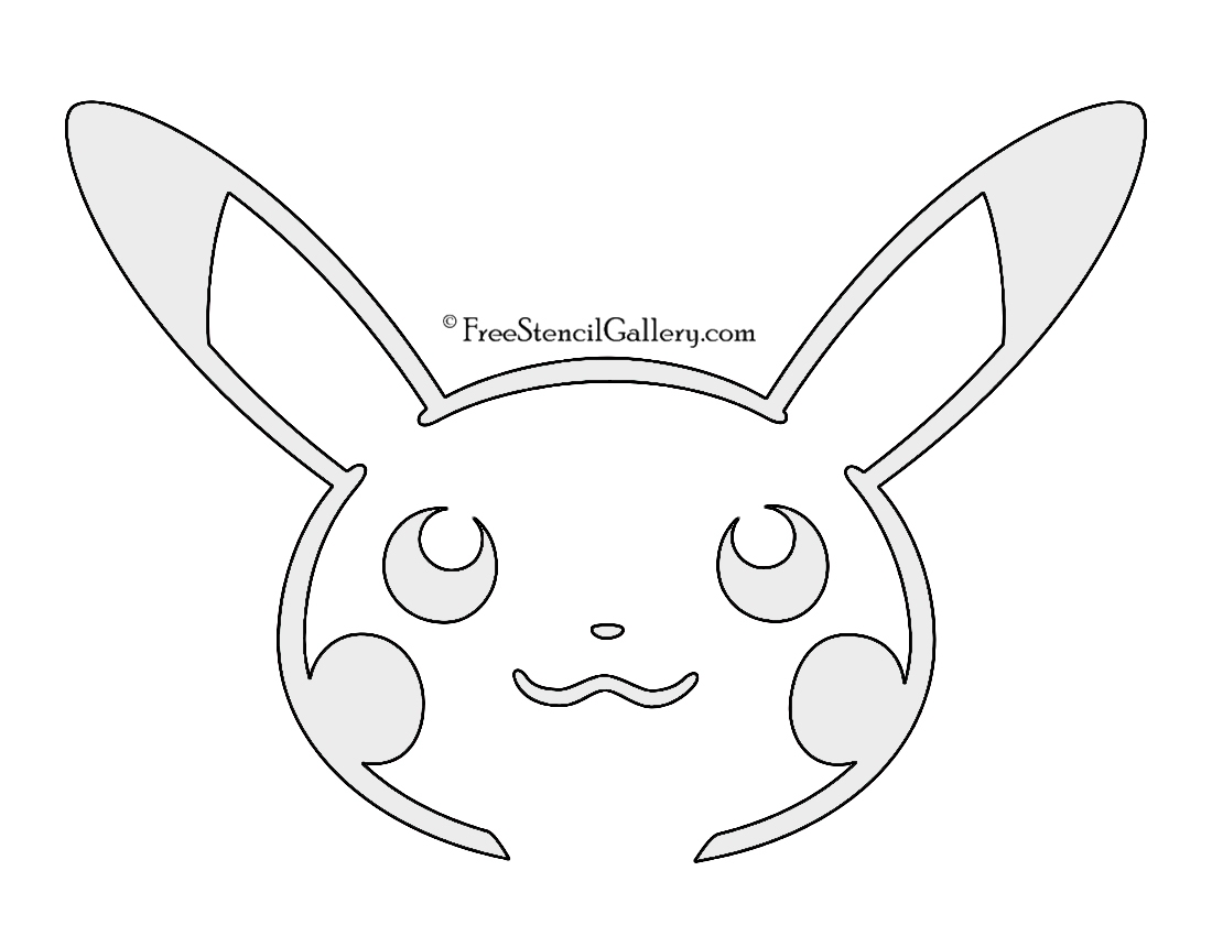 Pokemon Pikachu Stencil 02 Free Stencil Gallery