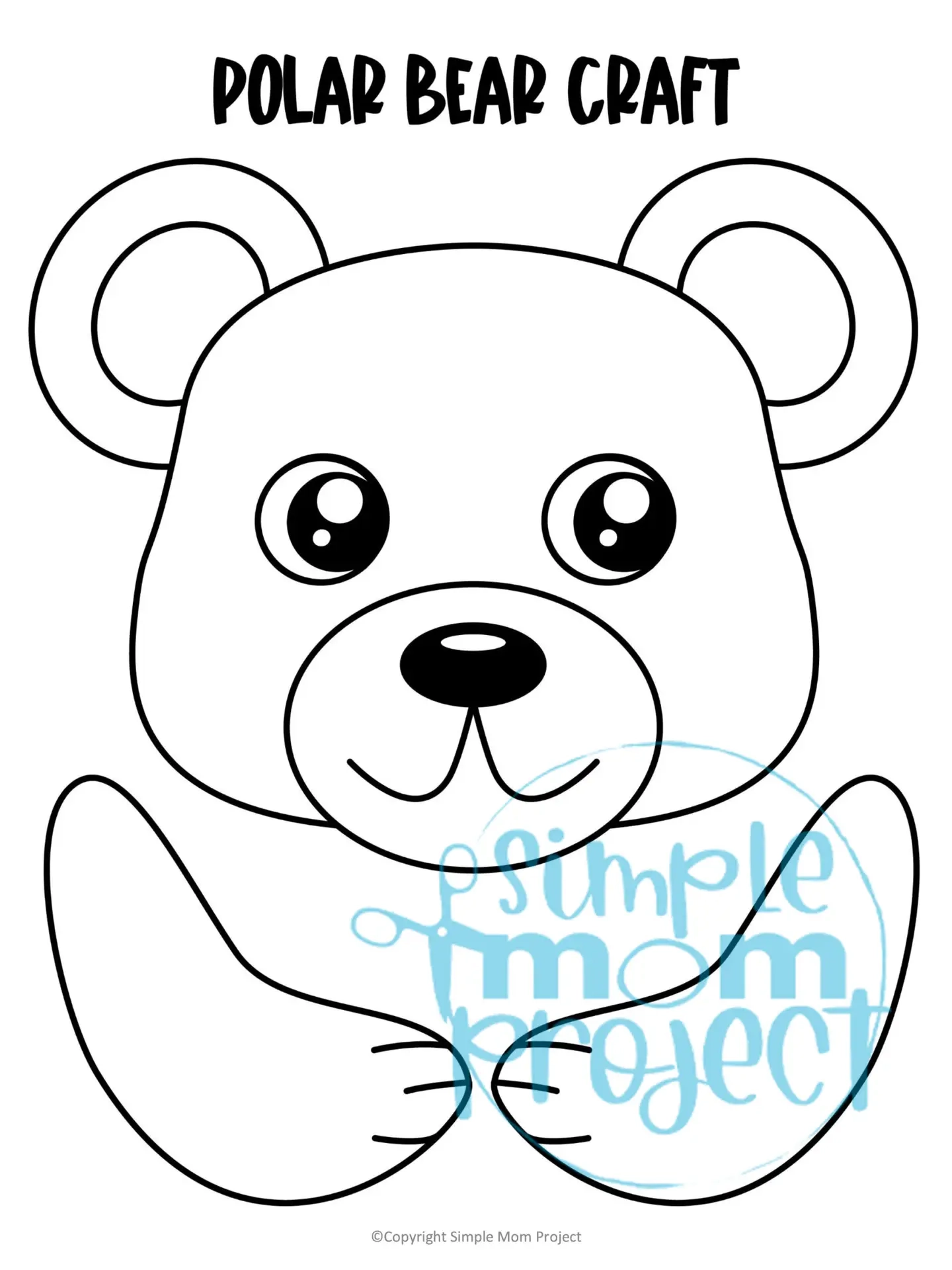 Polar Bear Paper Bag Puppet Craft Printable Template Simple Mom Project Store