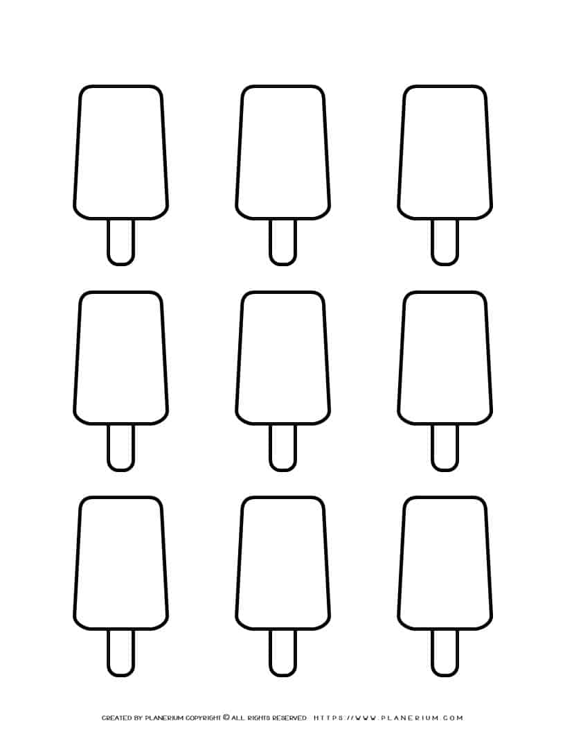 Popsicle Template Nine Popsicles Planerium