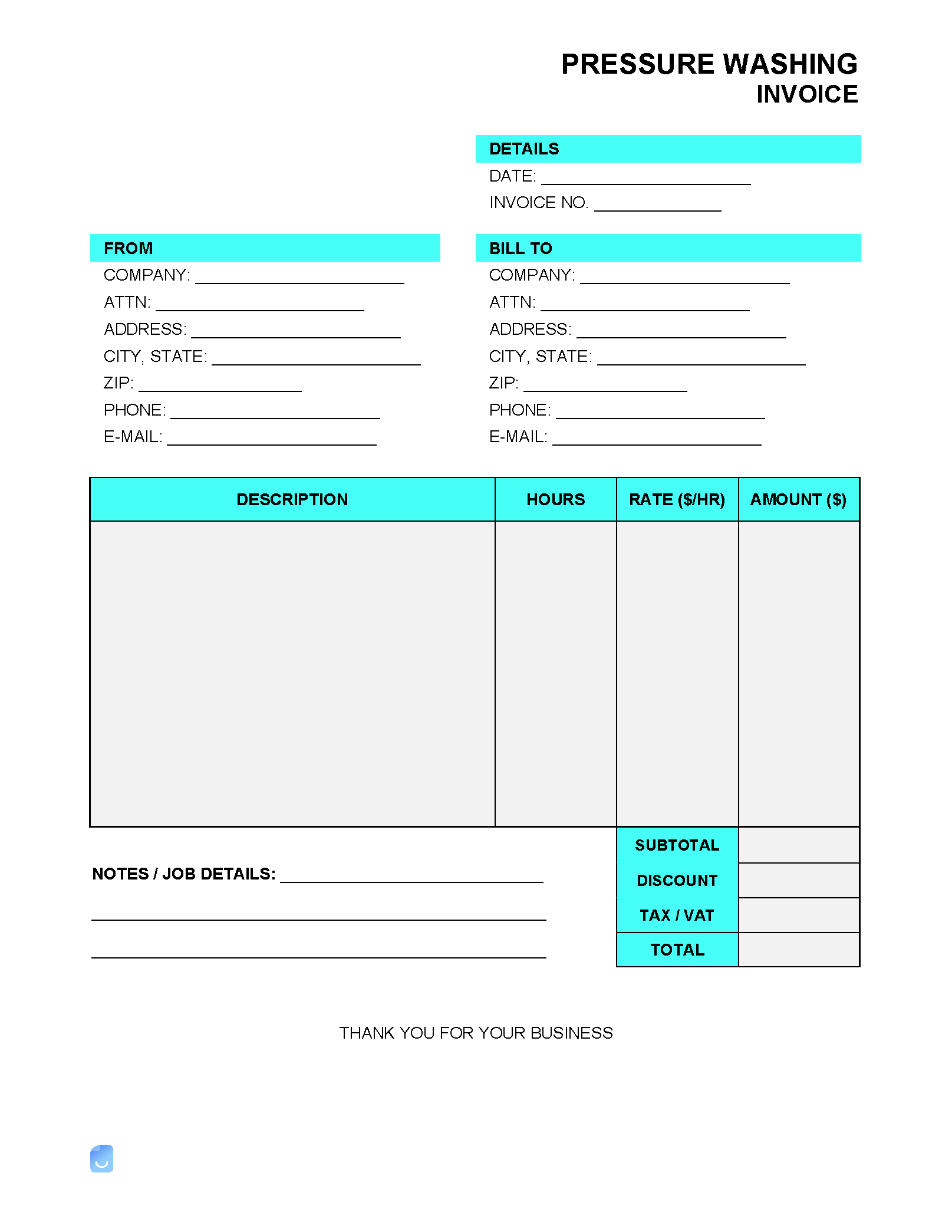 Pressure Washing Invoice Template Invoice Maker