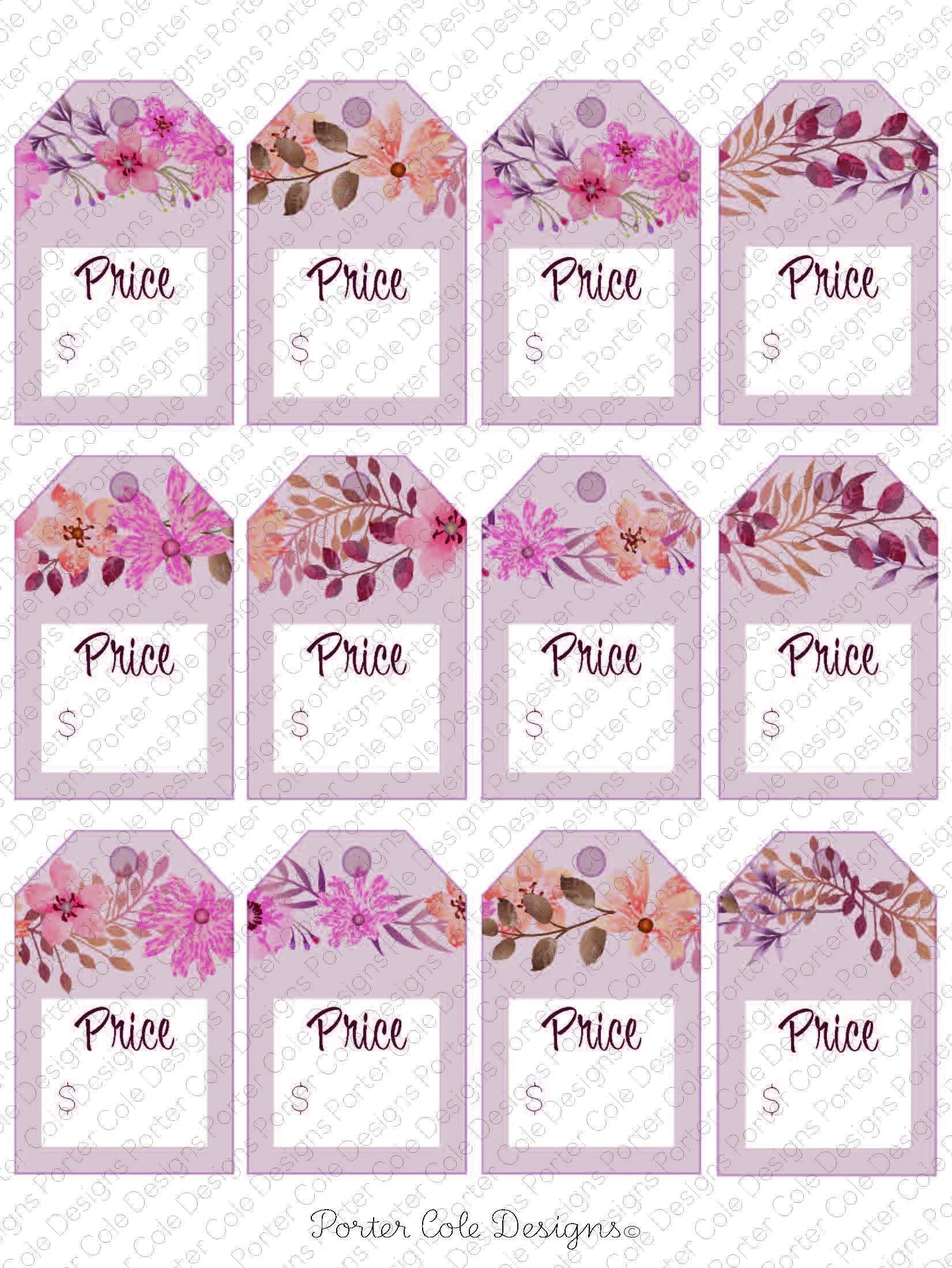 Price Tags Fillable Printable DIGITAL FILE Etsy
