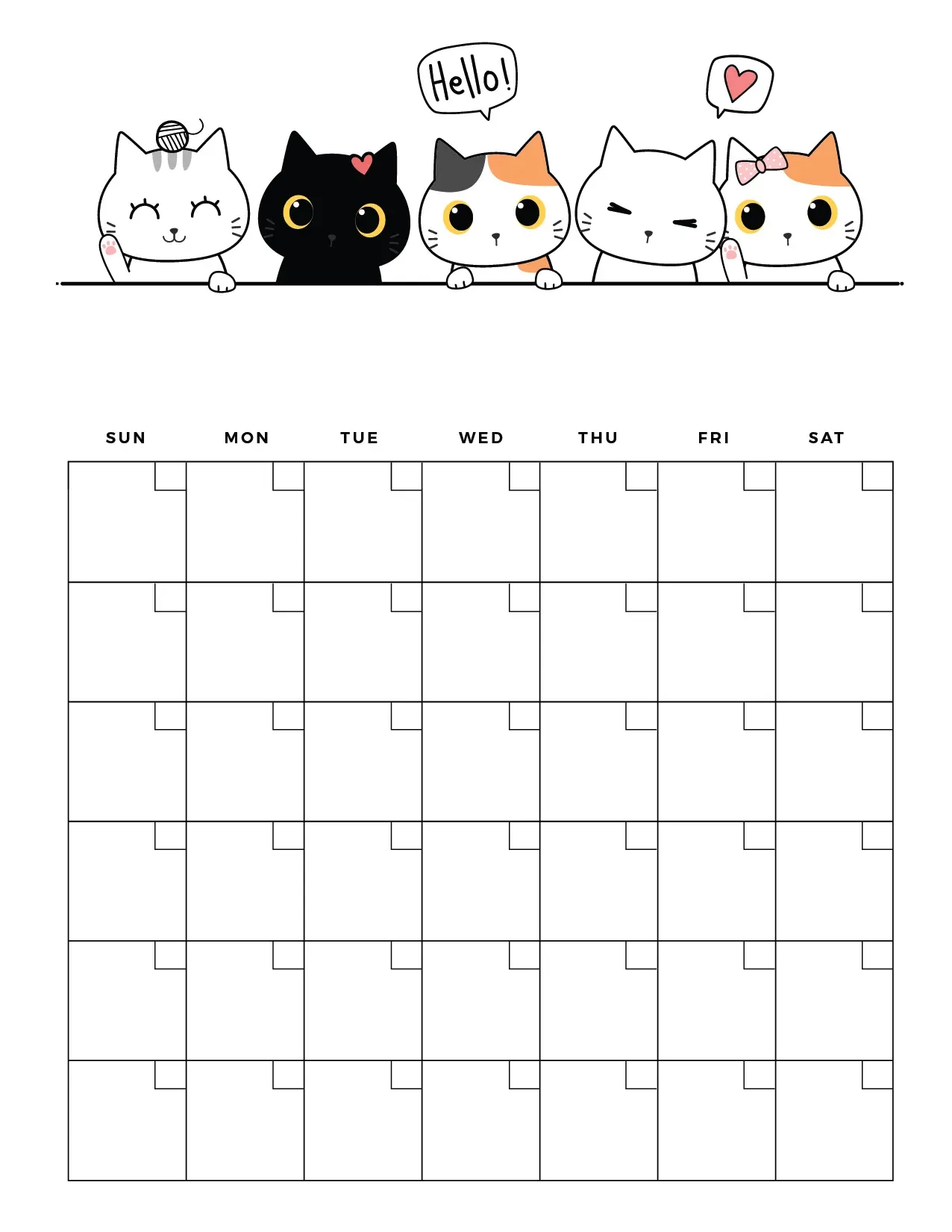 Downloadable Free Printable Blank Calendar Template