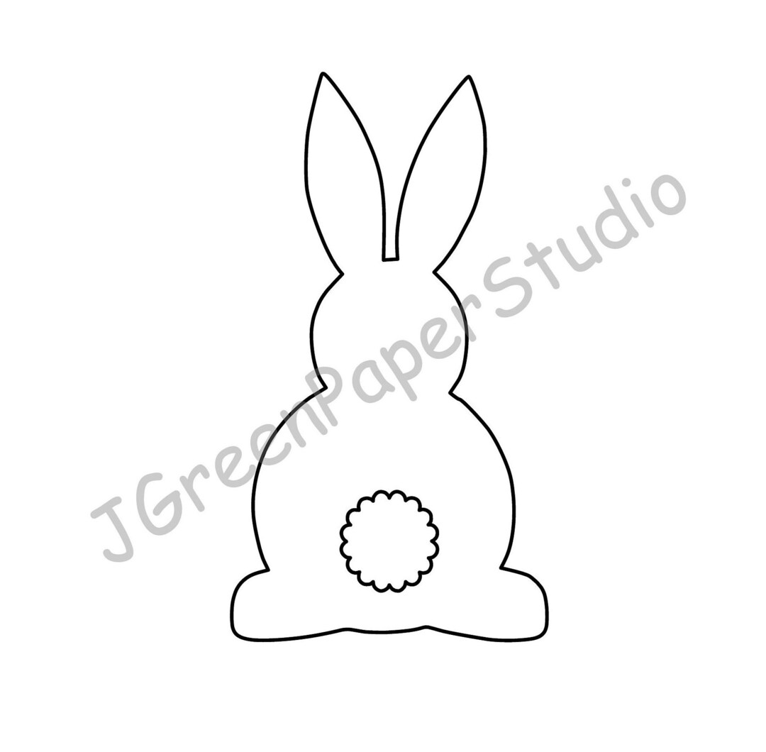 Printable Bunny With Tail Template pdf Digital Download Rabbit 