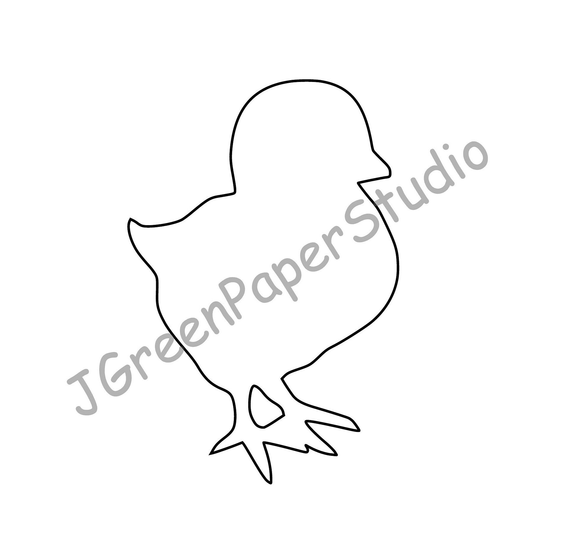 Printable Chick Template pdf Digital Download Chick Kids Easter Coloring Page DIY Crafts Stencil 7 Inch Barnyard Animal Baby Chicken Peep Etsy