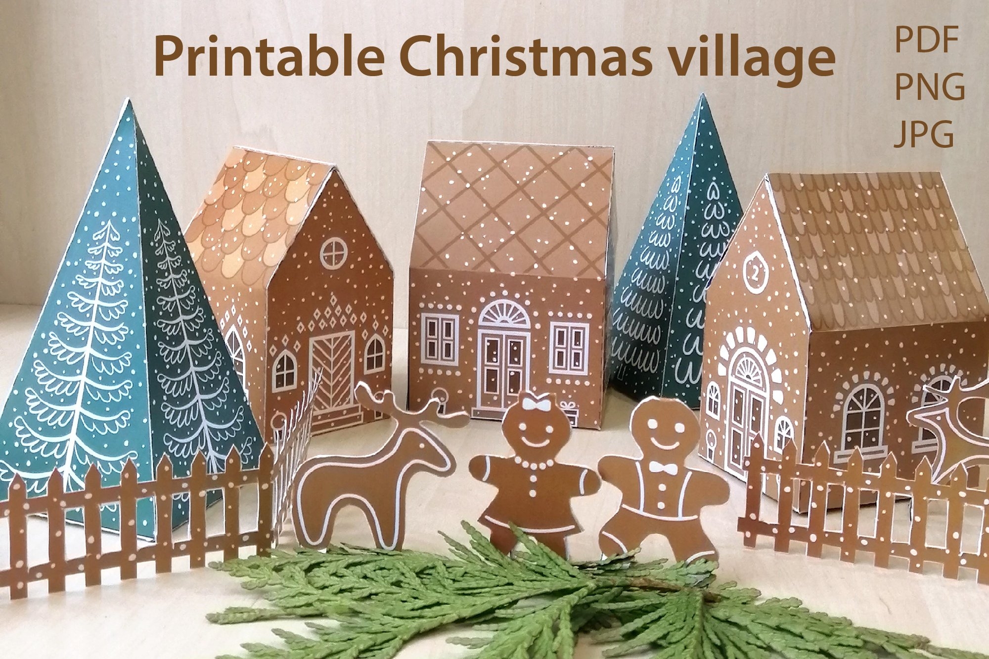Printable Diy Christmas Village Houses Template
