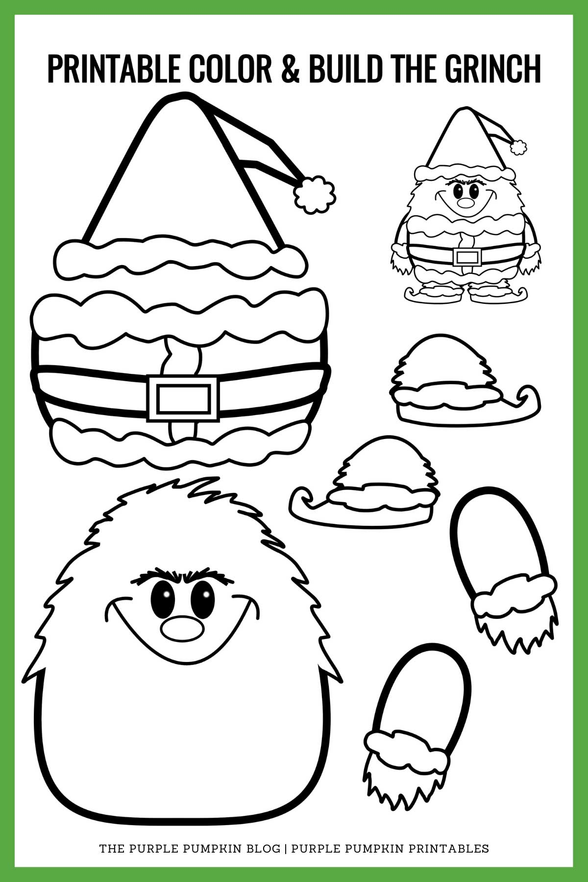 Printable Color U0026 Build The Grinch