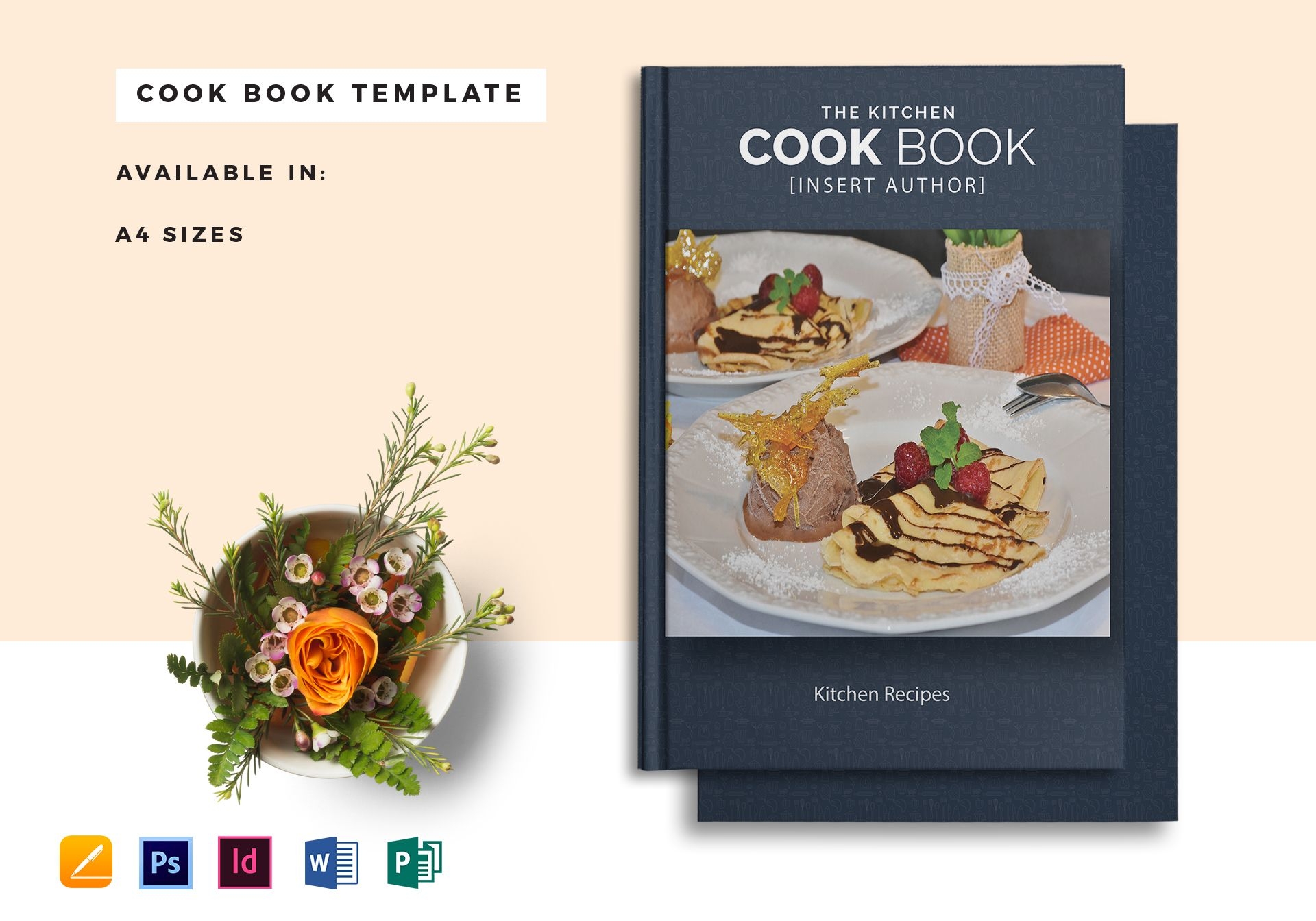 Printable Cookbook Catalog Template In PSD Word Publisher InDesign Apple Pages