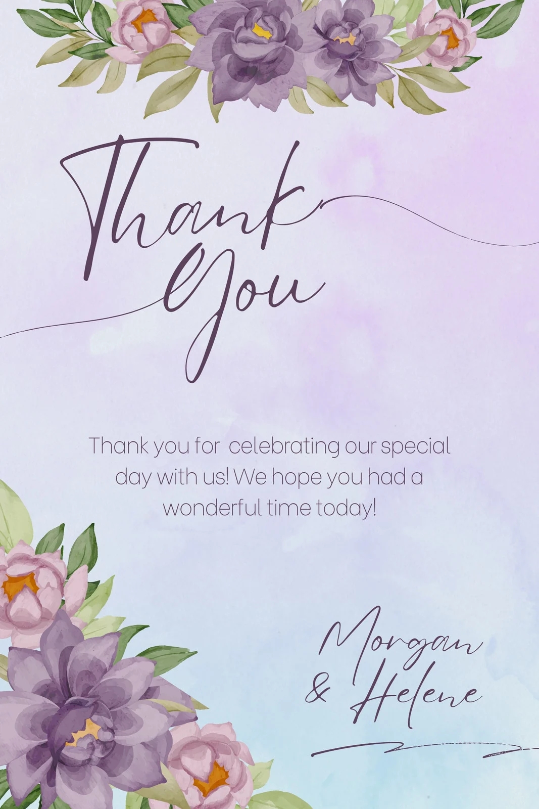 Printable Customizable Thank You Card Templates Canva