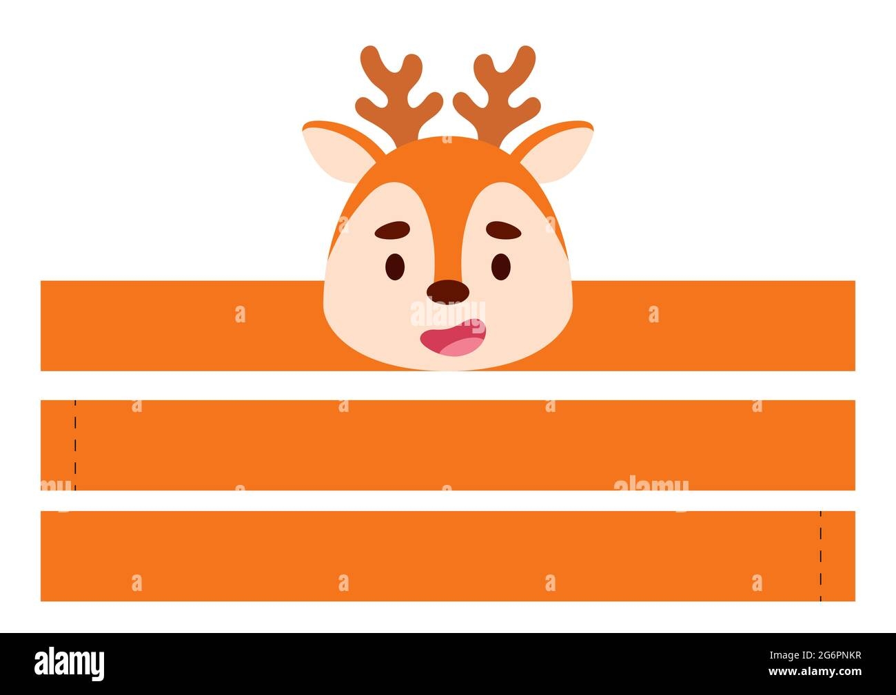 Printable Deer Paper Crown Diy Cut Party Ribbon Template For Birthday Christmas Baby Shower Fun Accessory For Entertainment Print Cut And Glue Stock Vector Image Art Alamy