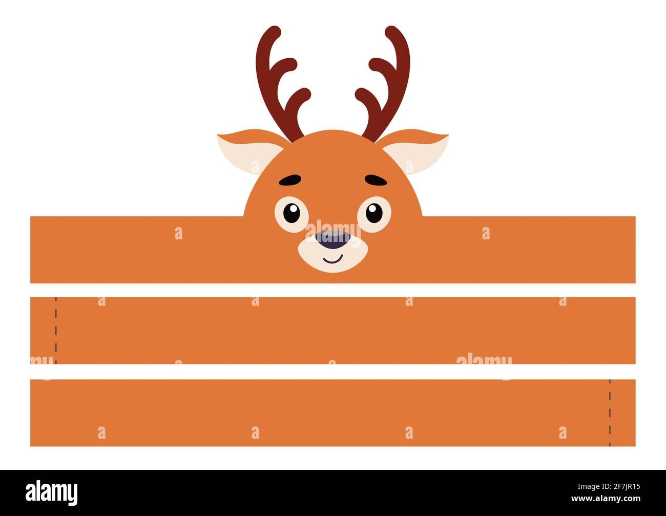 Printable Deer Paper Crown Party Headband Die Cut Template For Birthday Christmas Baby Shower Fun Accessory For Entertainment Print Cut And Glue Stock Vector Image Art Alamy