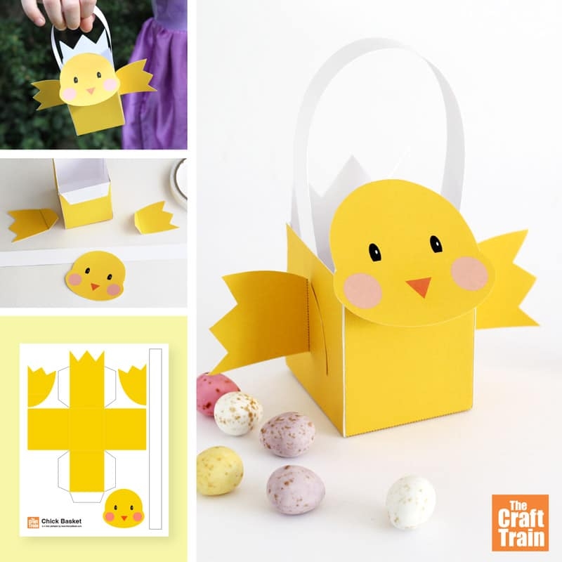 Printable Easter Chick Basket The Craft Train