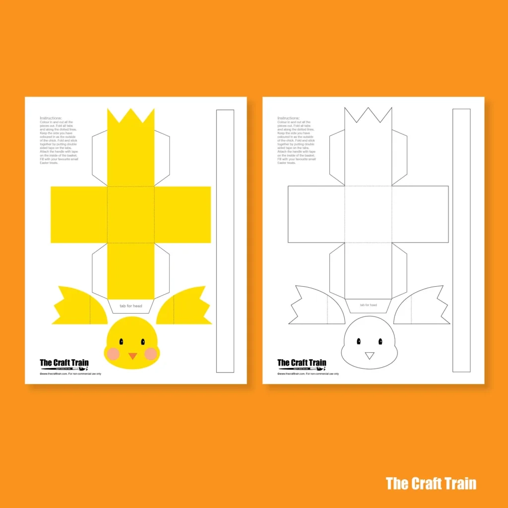 Printable Easter Chick Basket The Craft Train