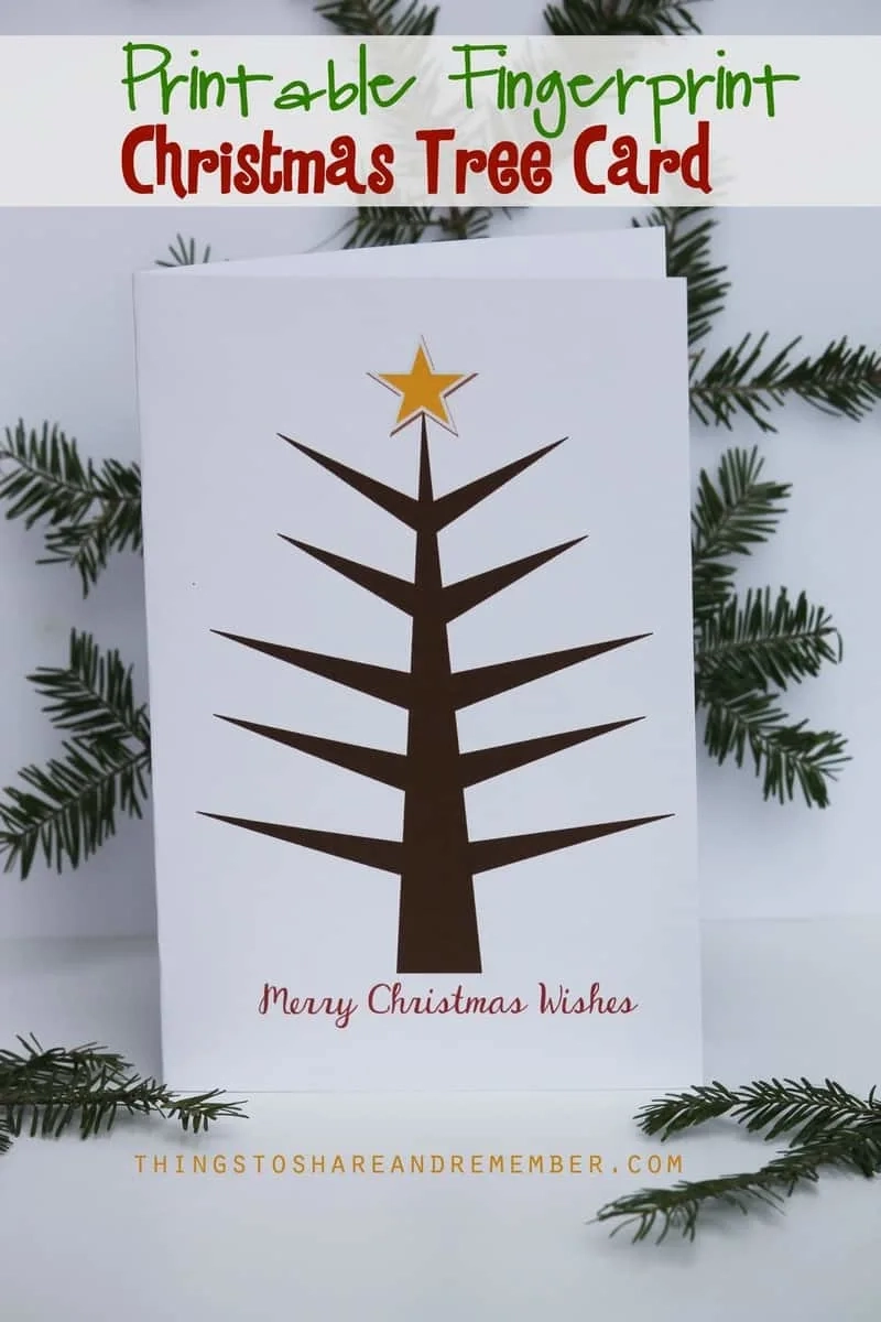 Printable Fingerprint Christmas Tree Card PDF Kids Can Decorate