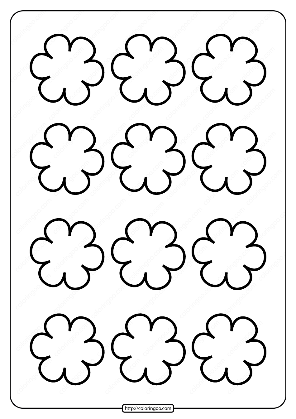 Printable Simple Flower Template Printable Simple Flower Template