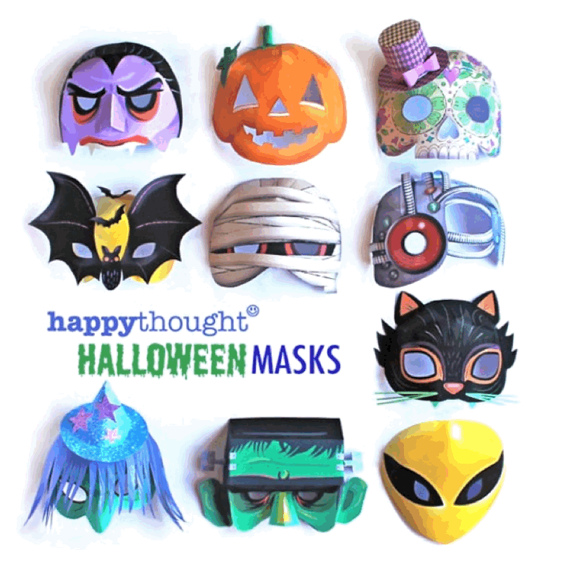 Printable Halloween Masks DIY Costumes Masks Happythought