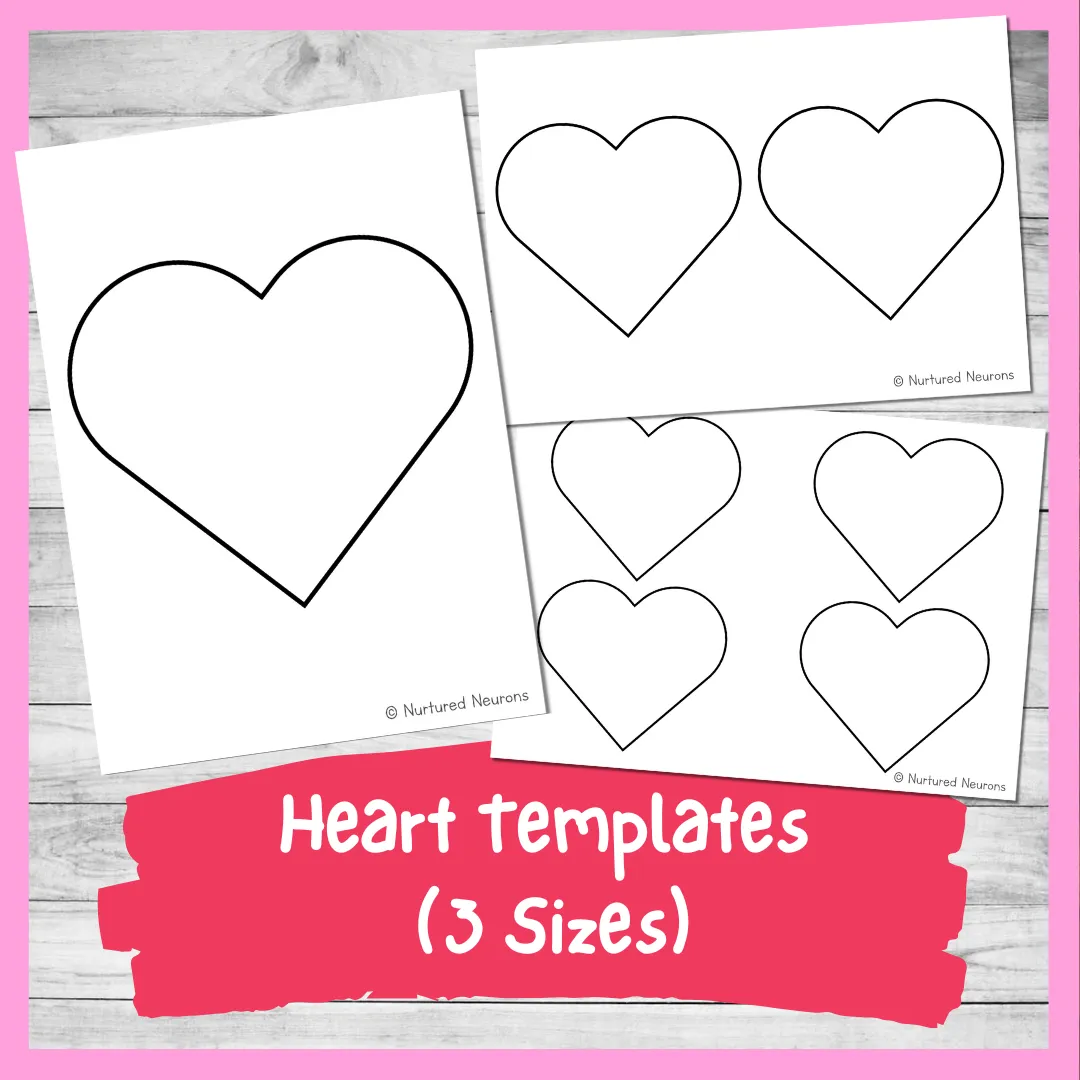 Printable Heart Templates 3 Different Sizes Nurtured Neurons