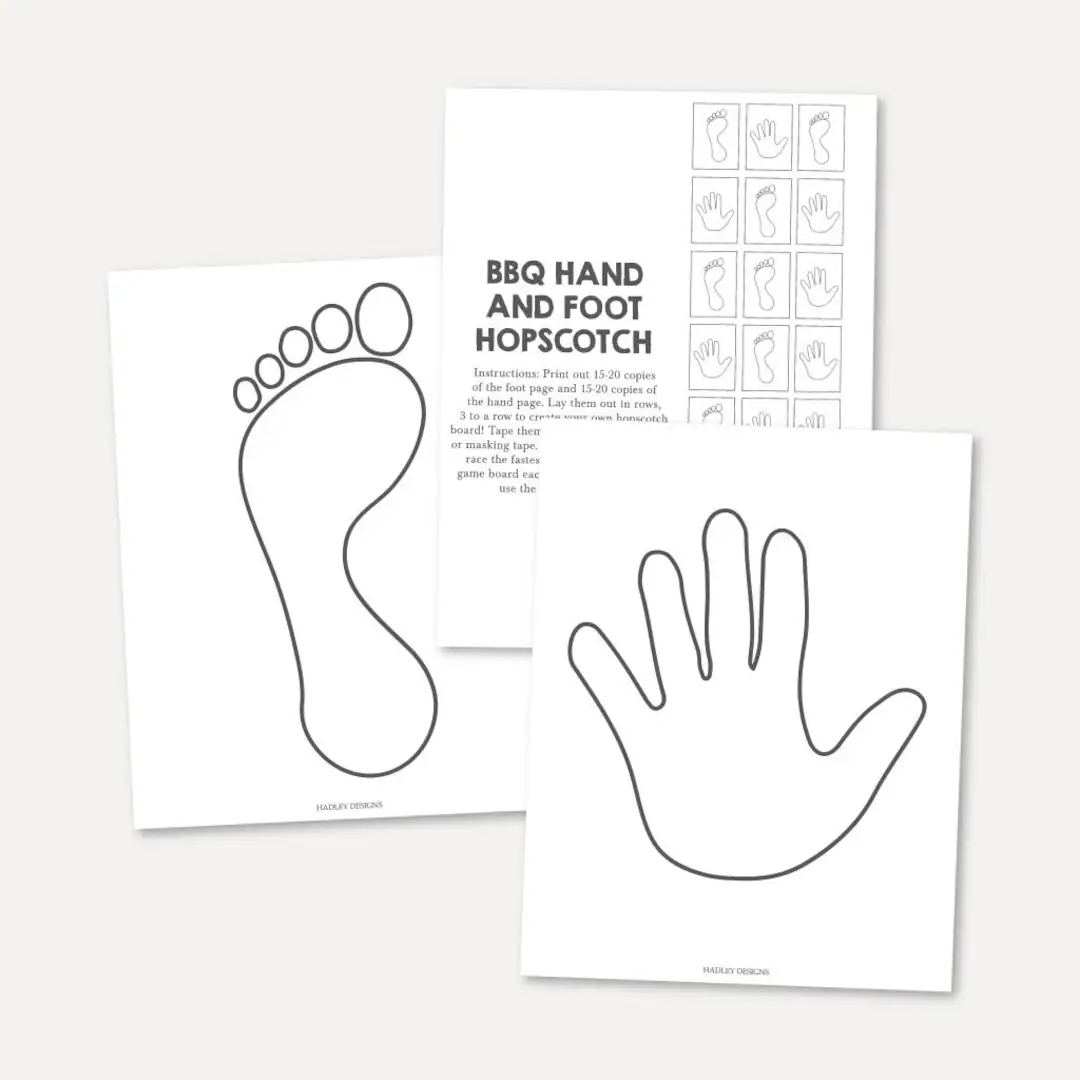 Printable Hopscotch Hands And Feet Game Kids Learning Activities For Homeschool Daycare Preschool Birthday Floor Hopscotch Pattern Path Etsy