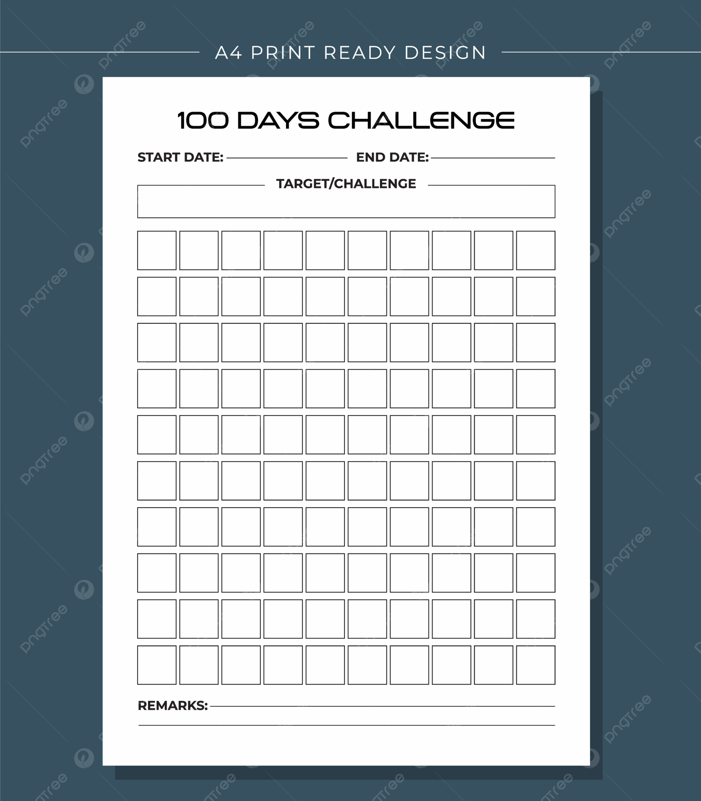 Printable Kdp 100 Days Challenge Tracker Blank Book Vector Design Template Download On Pngtree