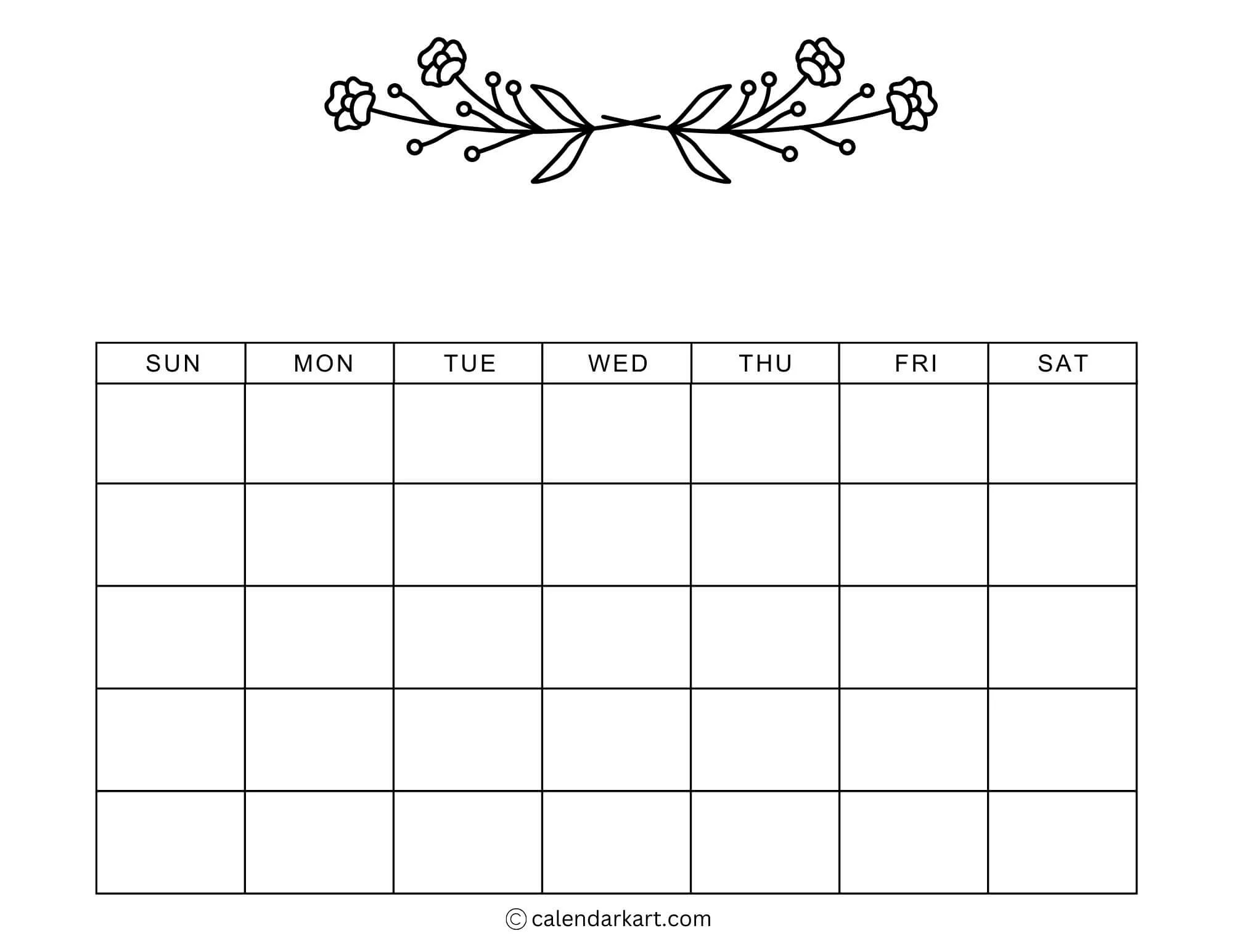 Printable Monthly Weekly And Yearly Blank Calendar Templates