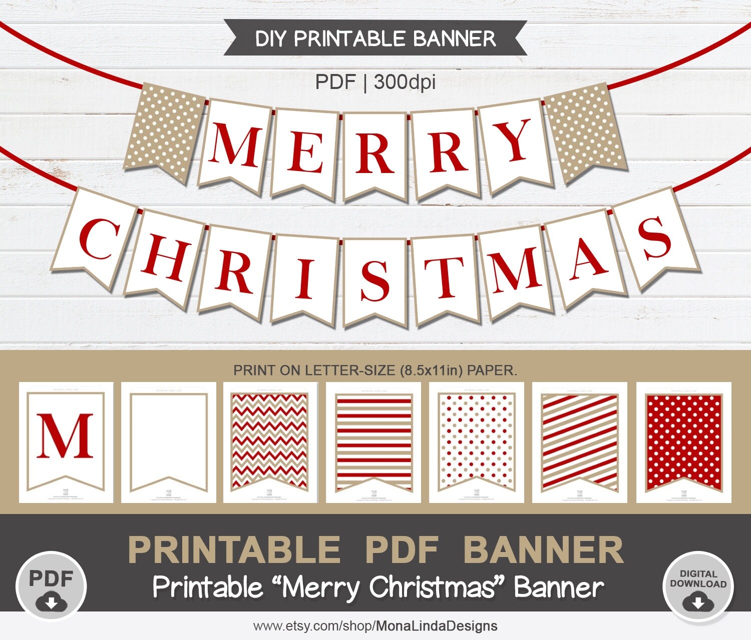 Free Printable Template Merry Christmas Banner Printable