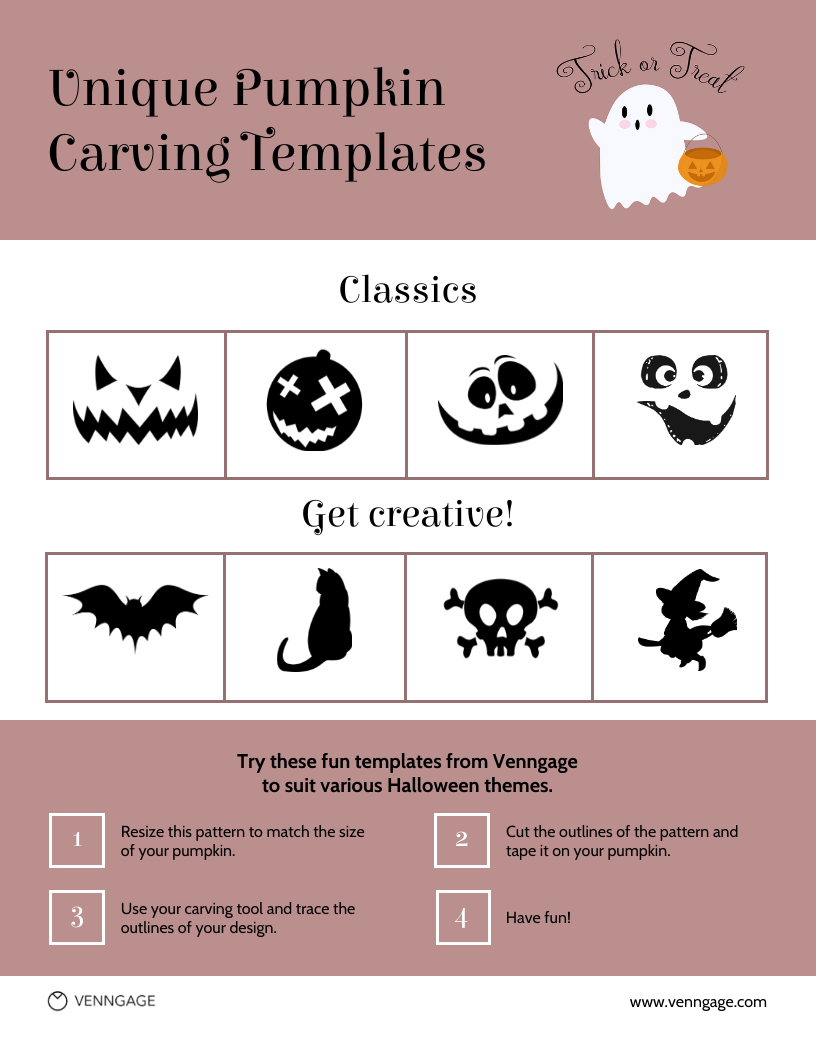 Printable Pumpkin Carving Templates Venngage