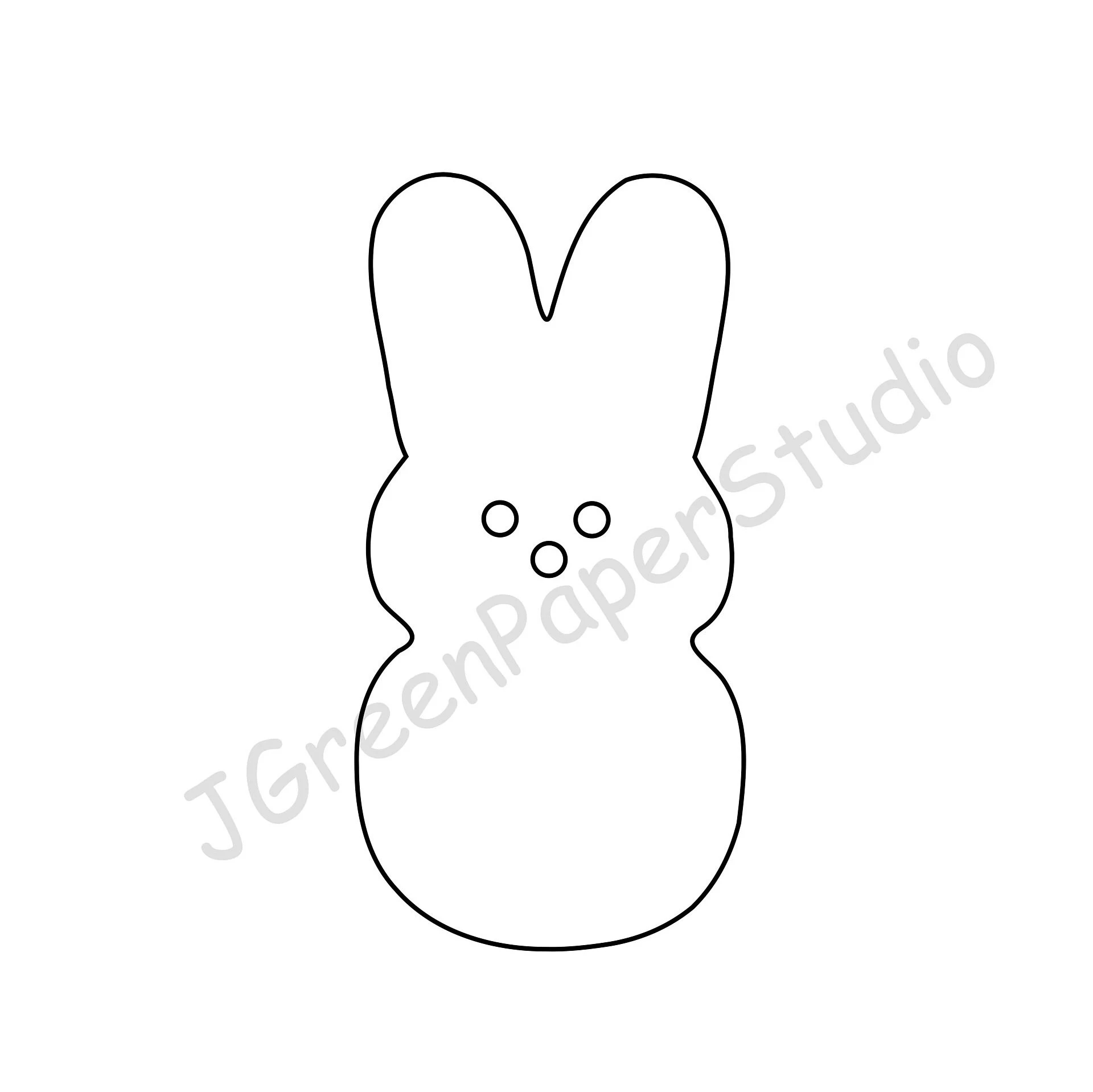 Printable Rabbit Peeps Template pdf SVG Digital Download Bunny Kids Coloring Page Line Art Stencil 7 Inch Easter Bunny Peeps DIY Crafts Etsy