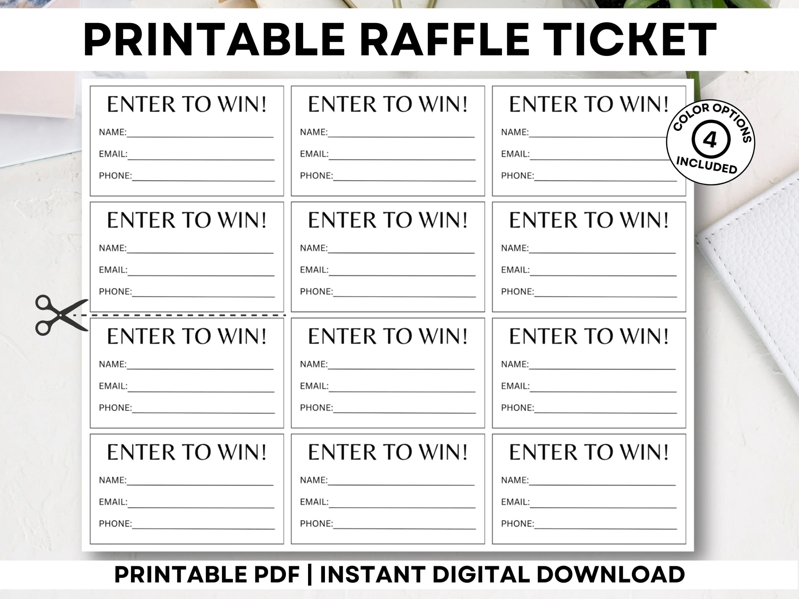Printable Raffle Tickets Enter To Win Tickets Printable Enter To Win Raffle Ticket Template Minimalist Raffle Ticket simple Raffle Ticket Etsy