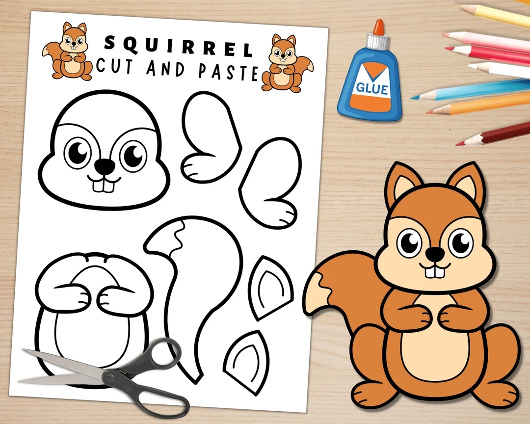 Printable Recognized Squirrel Craft Template Forest Animal