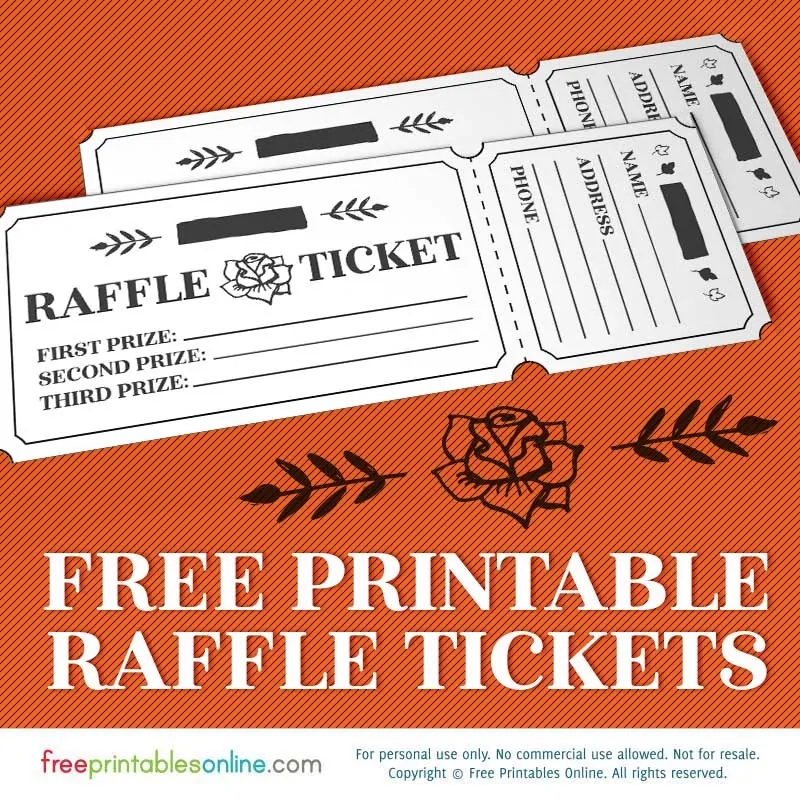 Raffle Ticket Template Free Printable