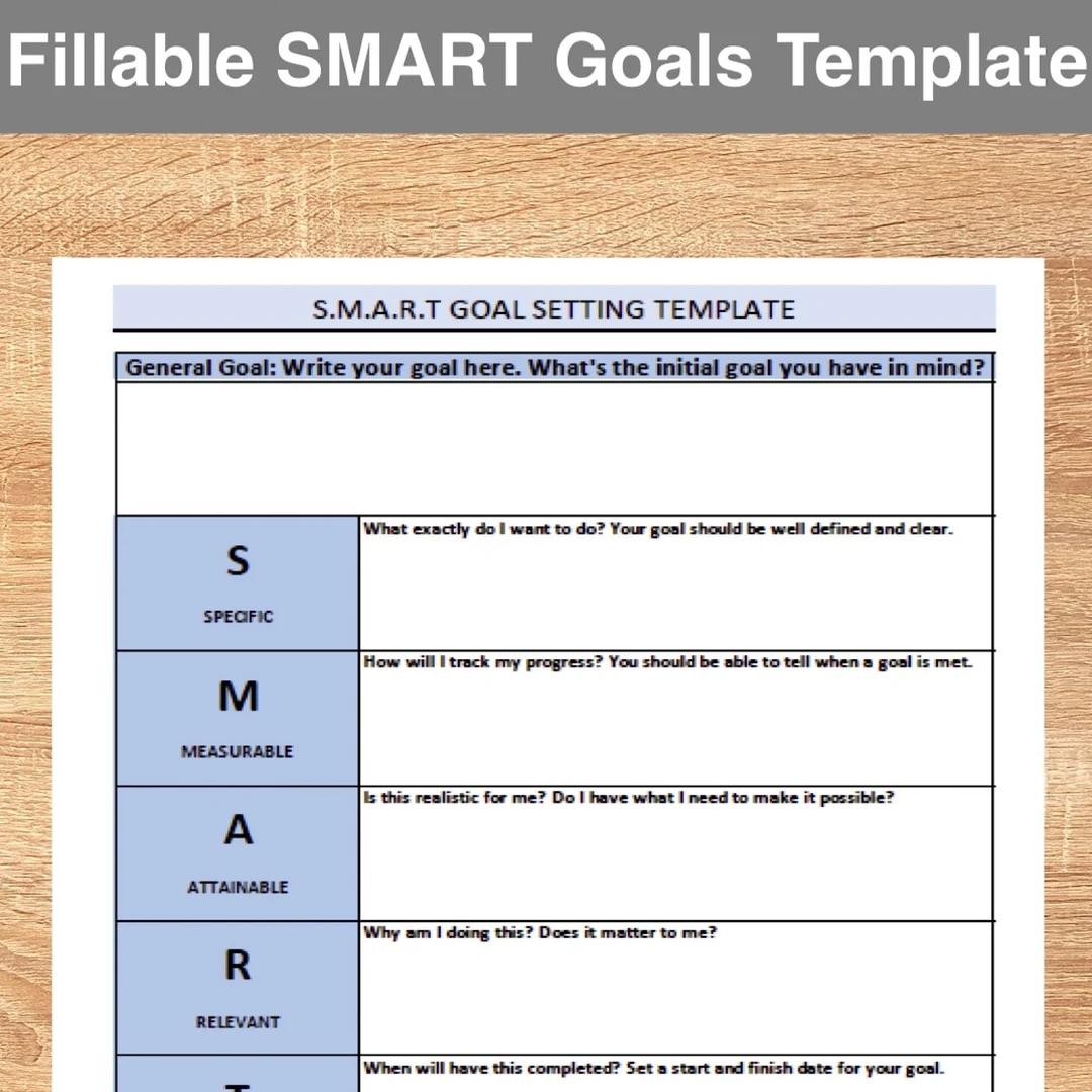 Printable SMART Goals Template Fillable PDF Goal Setting Printable Goal Setting Worksheet Goal Planner Goal Tracker A4 us Letter PDF Etsy Finland