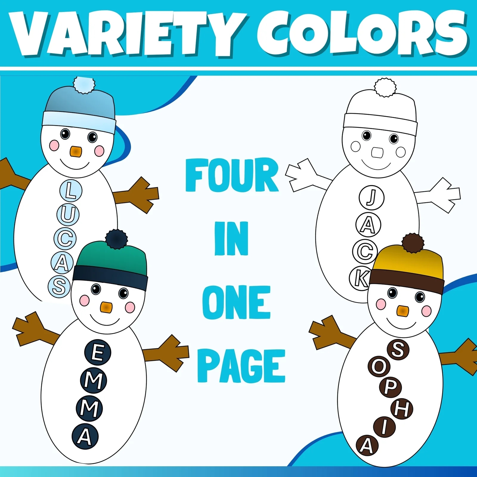 Printable Snowman Editable Name Tags Labels Templates Fun Winter Activities The Student s Palace