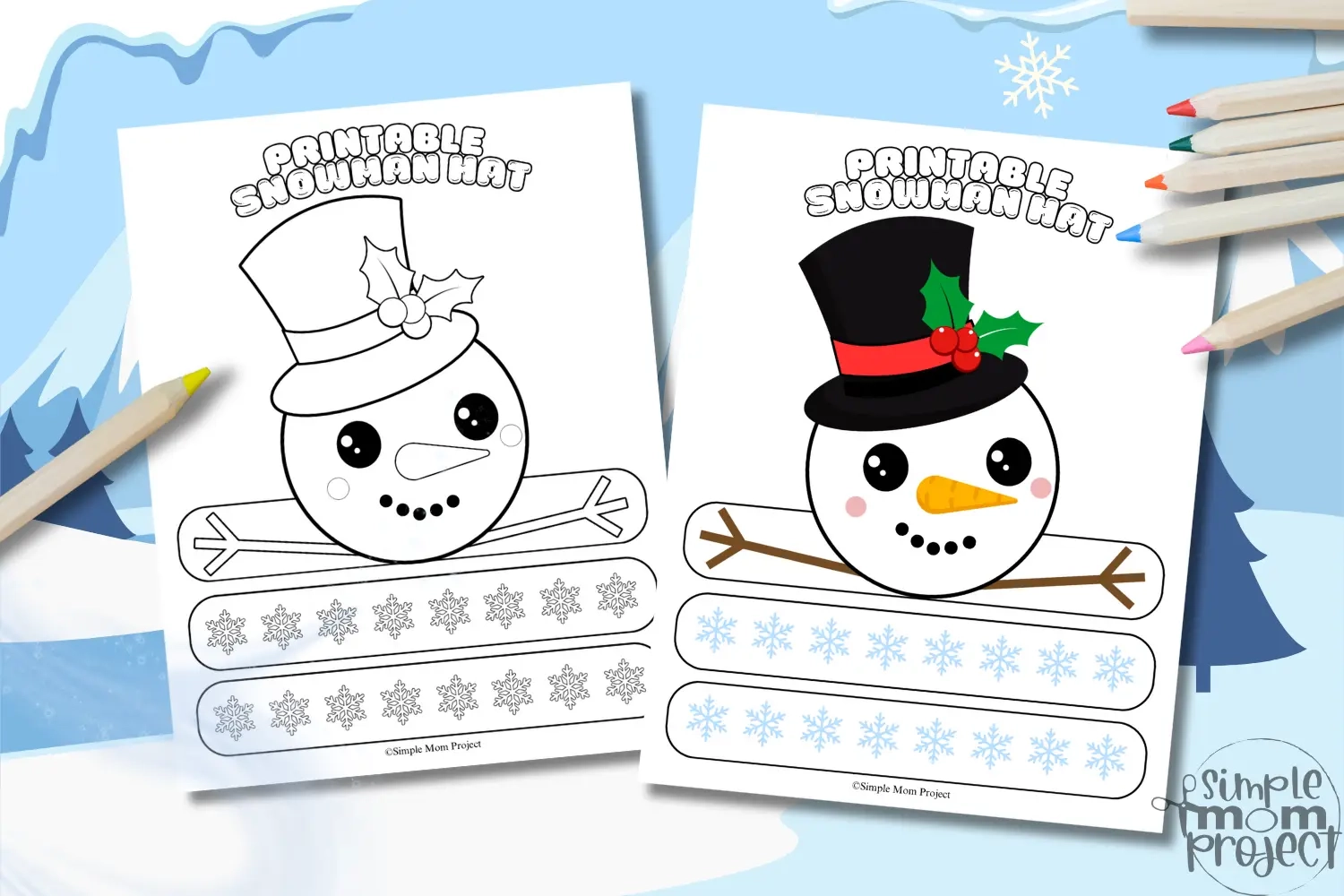 Printable Snowman Hat Craft For Kids Simple Mom Project Store