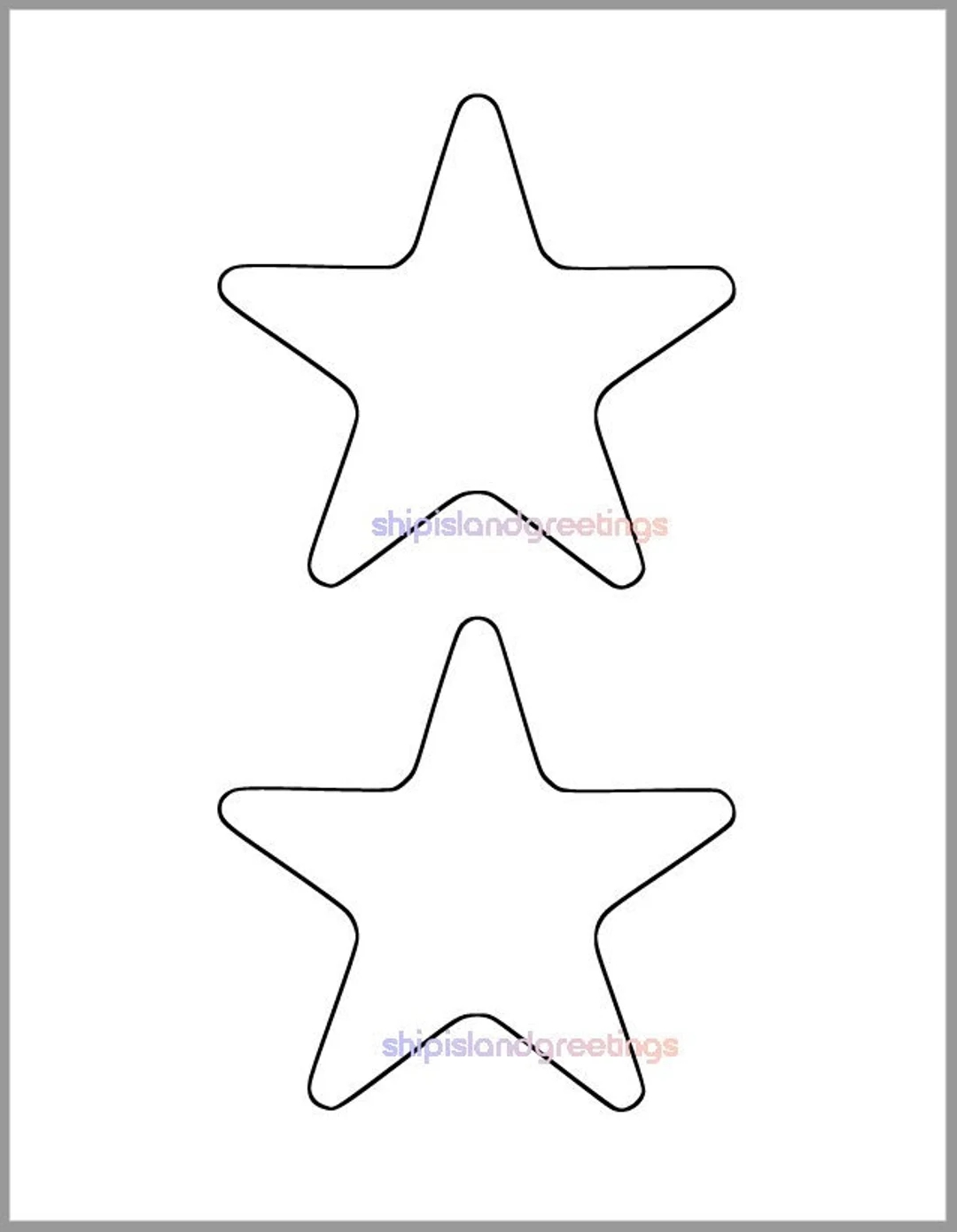 Printable Star Template 4 5 Inch Starfish Cutout baby Shower Decor diy 4th Of July kids Crafts coloring Page classroom Decor printable Star Etsy