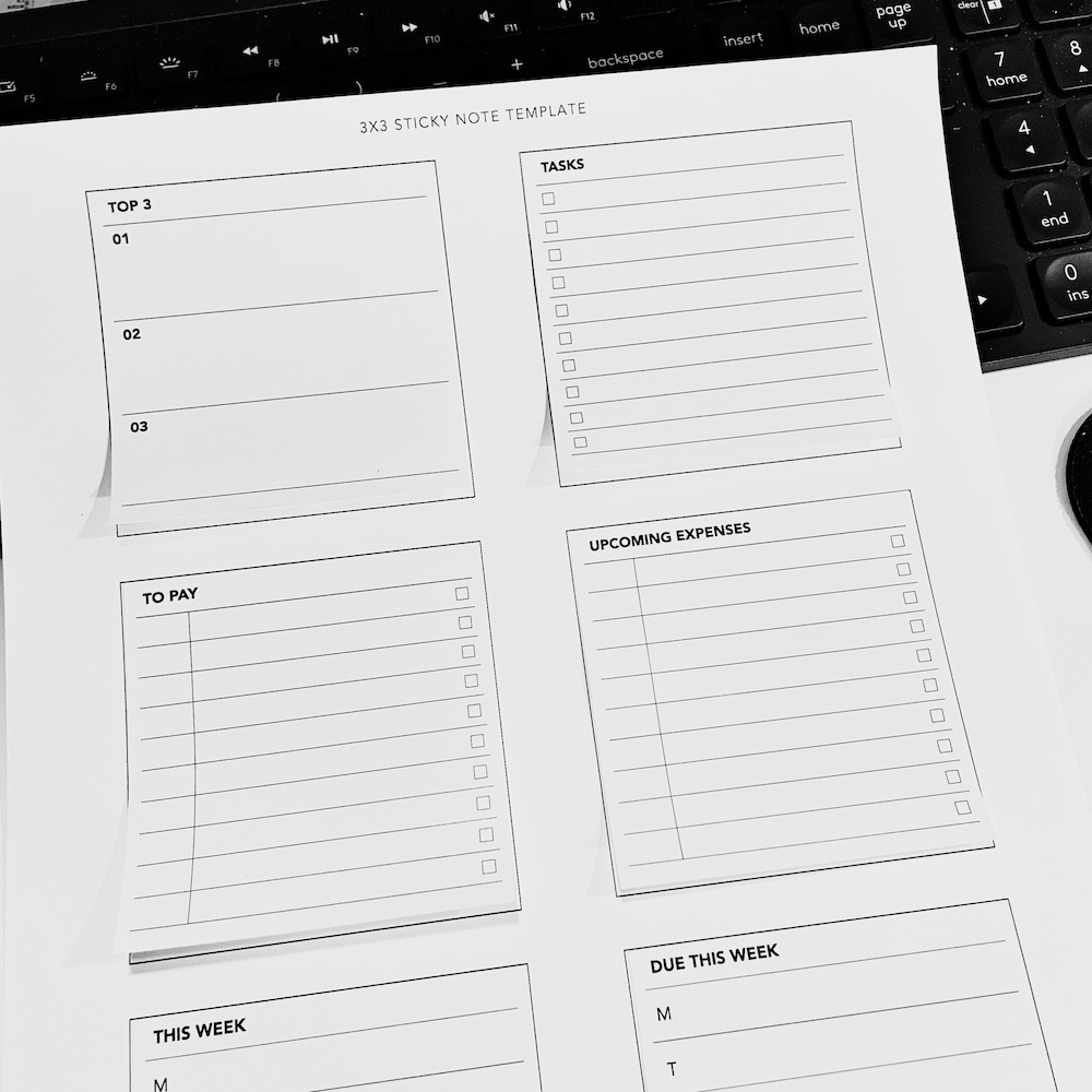 Sticky Note Printable Template