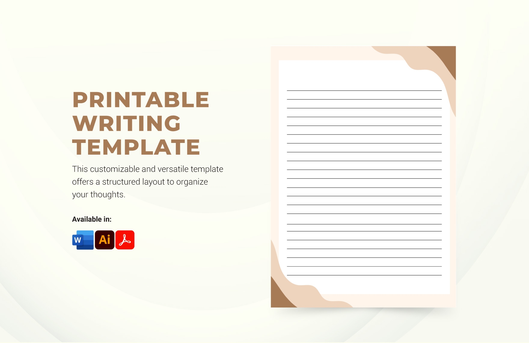 Printable Writing Template In Illustrator Word PDF Download Template 