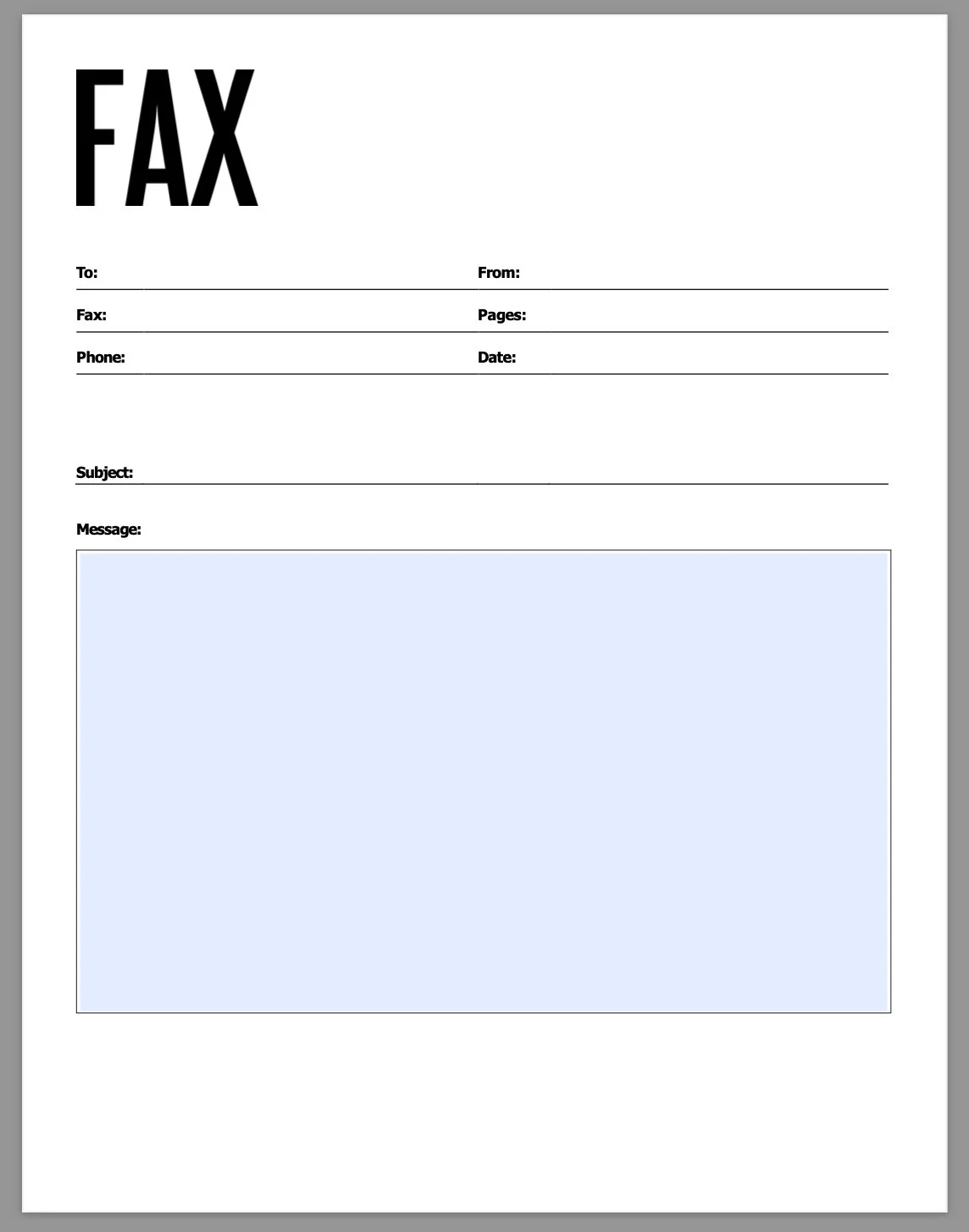 Professional Fax Cover Sheets Printable Templates For Business Use Etsy