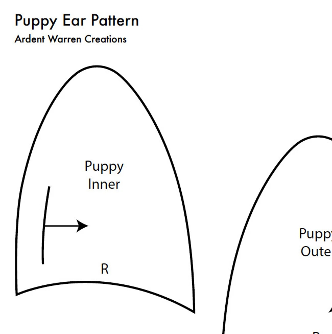 Puppy Ear Pattern For Making Faux Fur Costume Ears Etsy