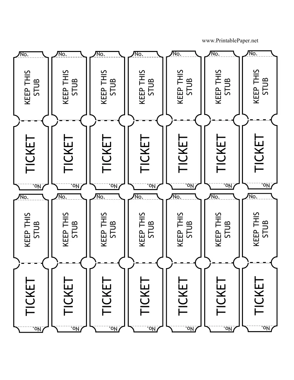 Raffle Ticket Template 14 Per Page Download Printable PDF Templateroller