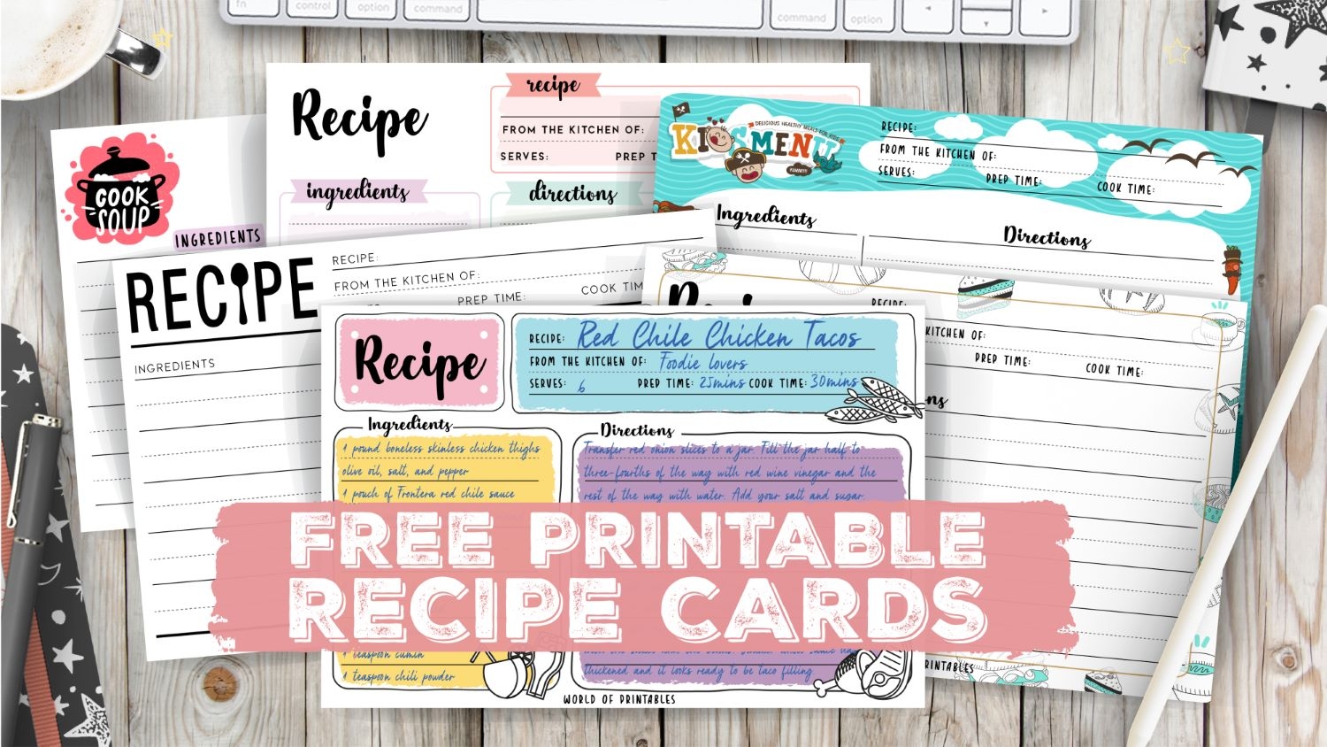 Templates For Recipe Cards Printable